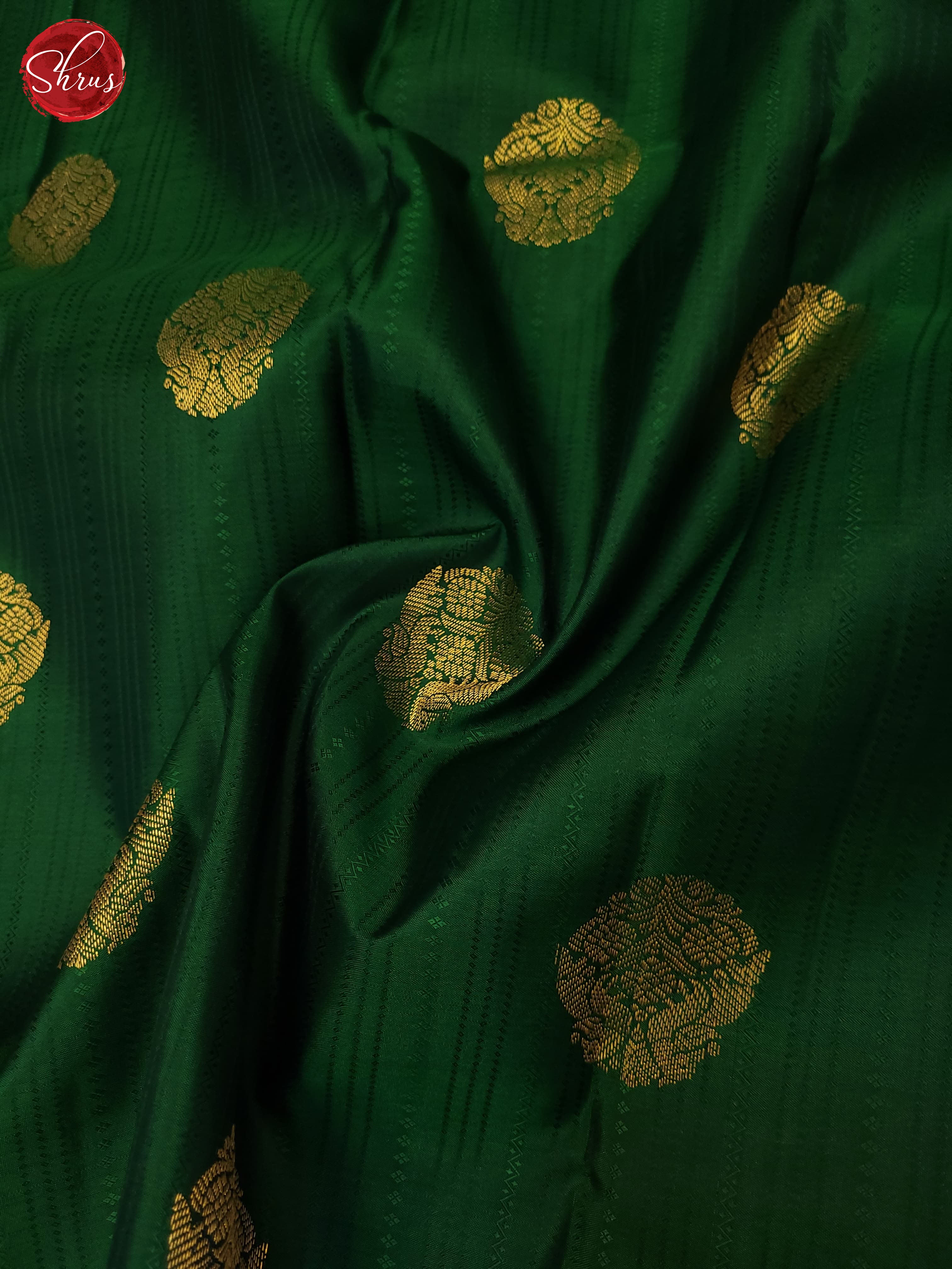 Bottle Green and vadamalli-Kanchipuram Silk saree - Shop on ShrusEternity.com