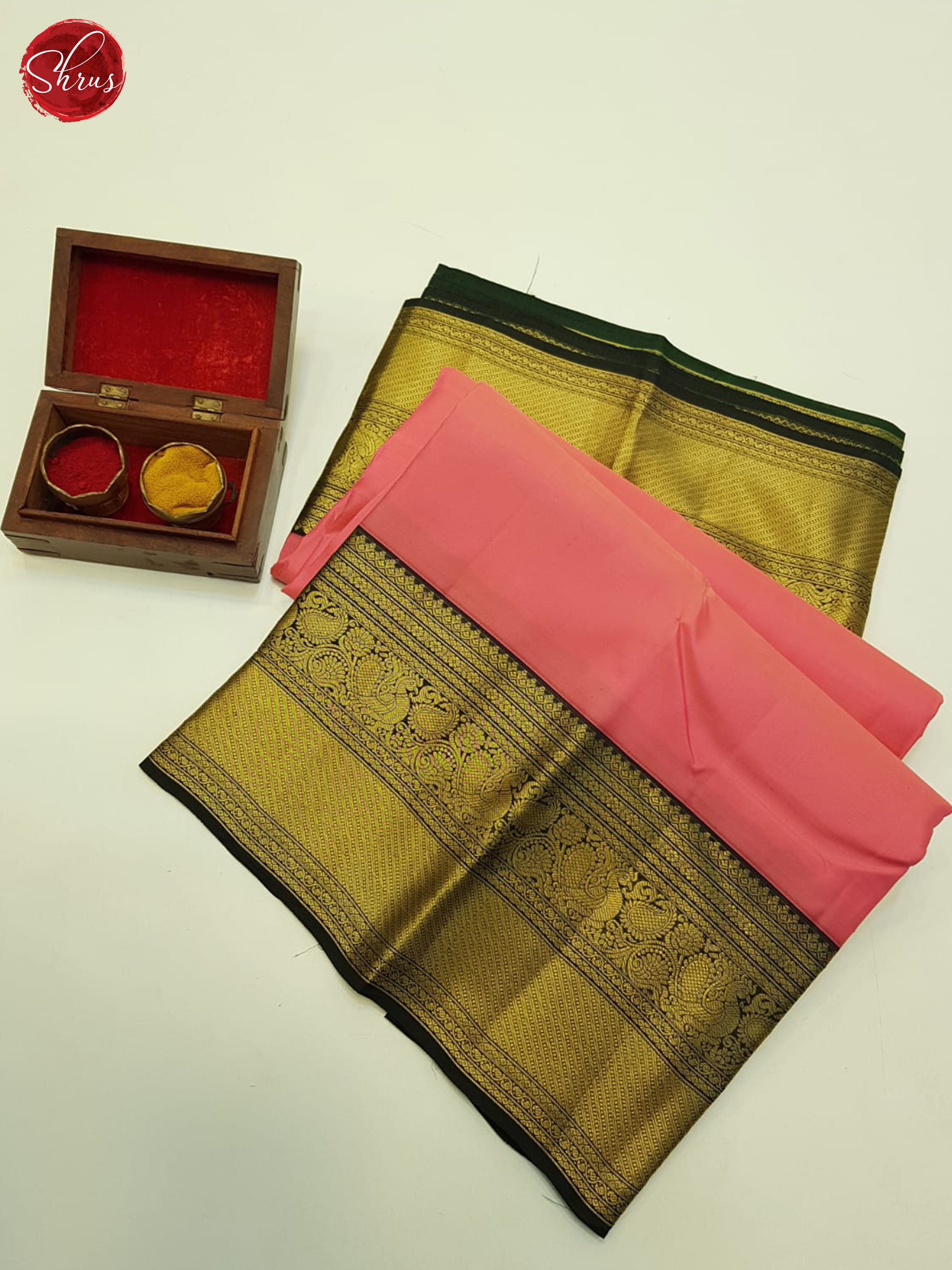 Pink And Green-Kanchipuram silk saree - Shop on ShrusEternity.com