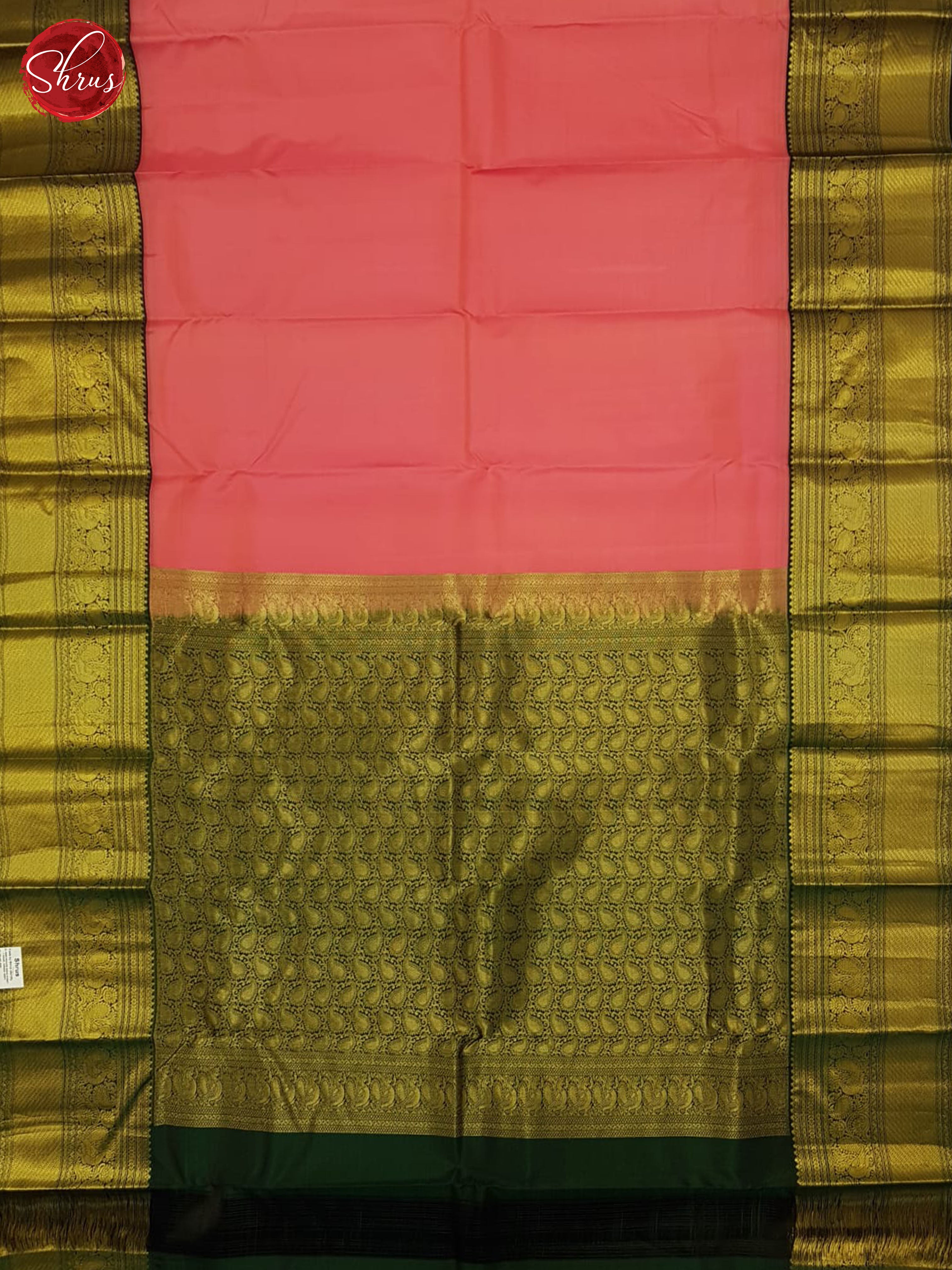 Pink And Green-Kanchipuram silk saree - Shop on ShrusEternity.com