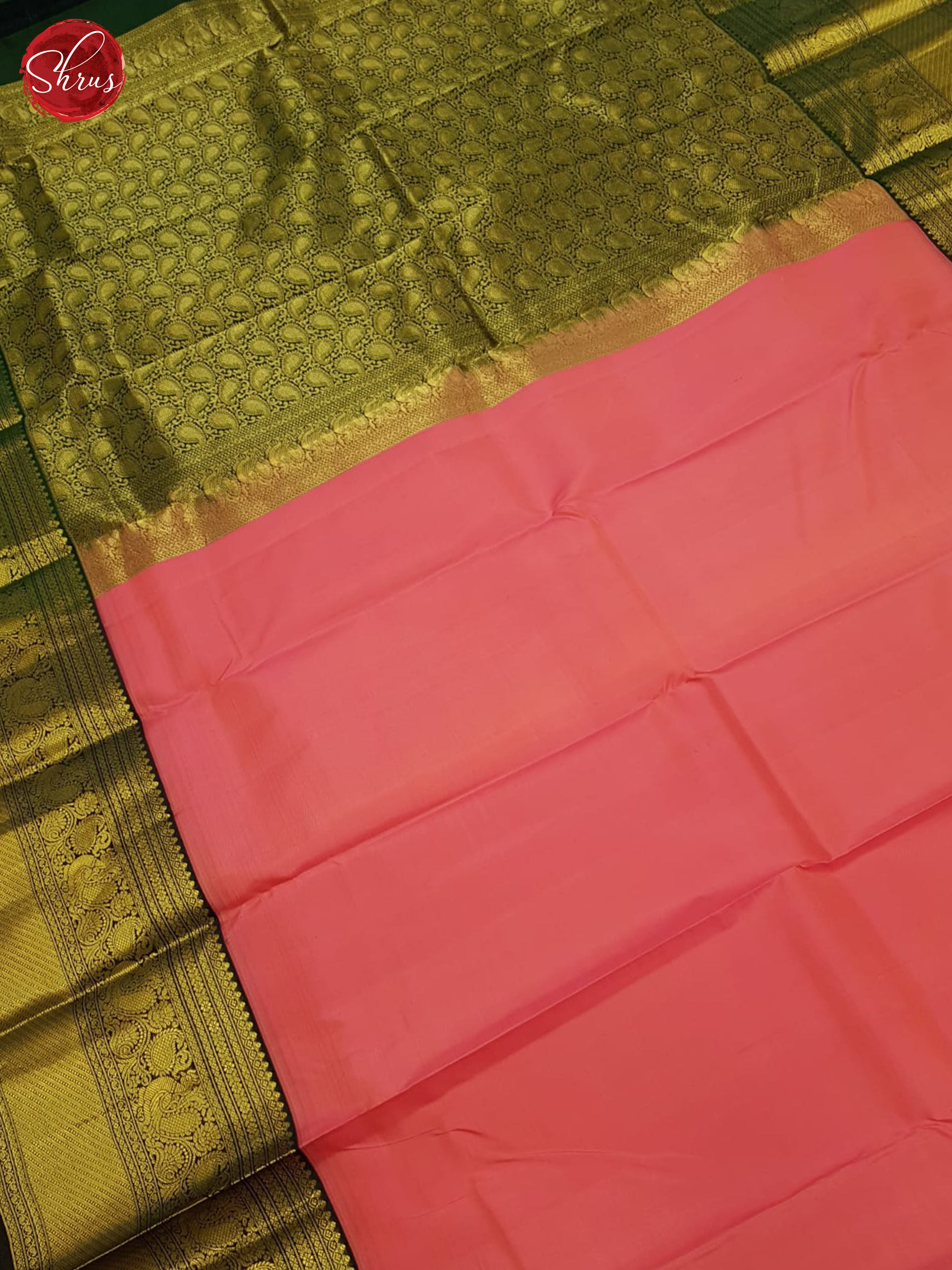 Pink And Green-Kanchipuram silk saree - Shop on ShrusEternity.com