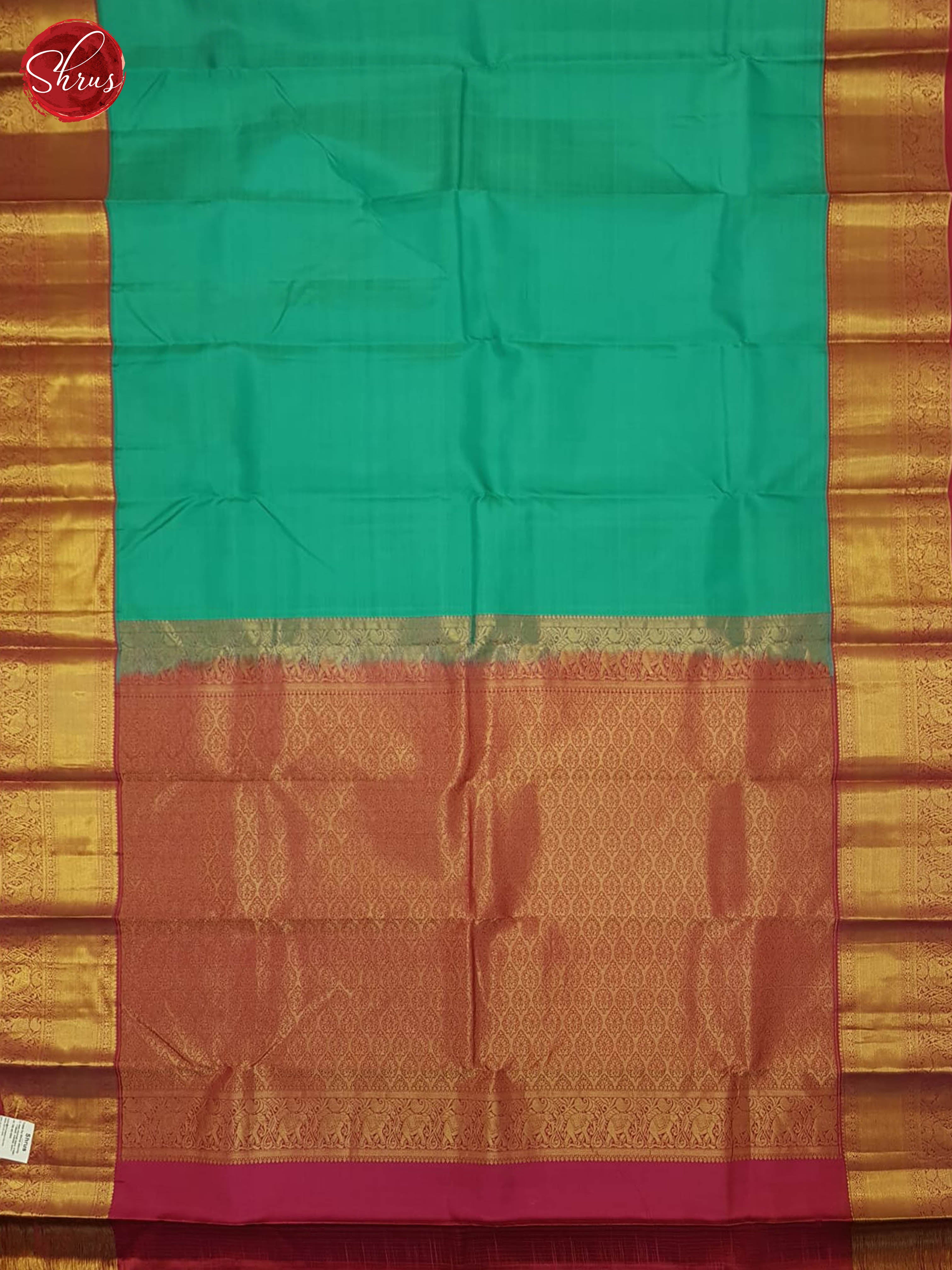 Green And Pink-Kanchipuram Silk Saree - Shop on ShrusEternity.com