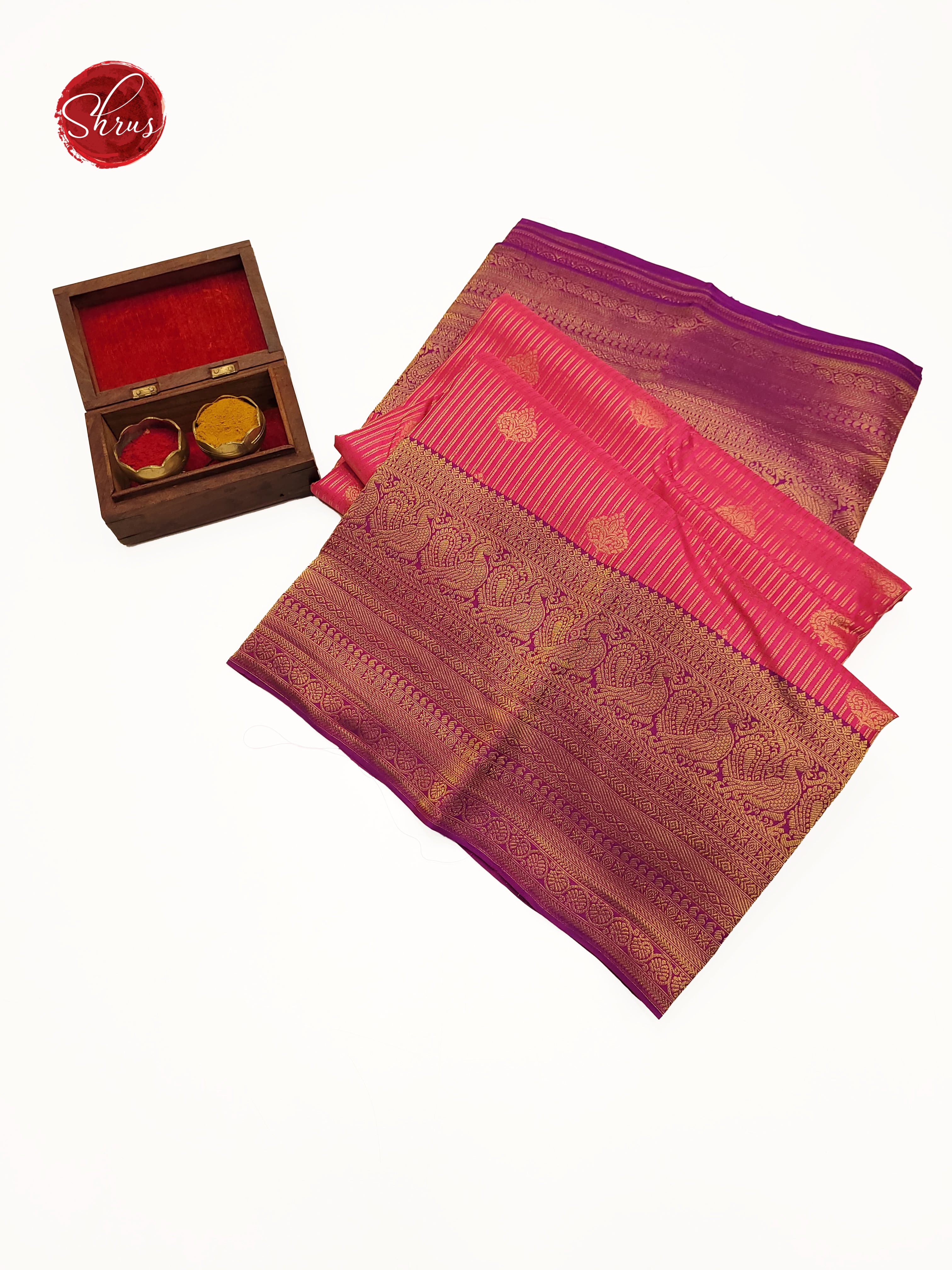 Pink & Majenta - Kanchipuram Silk Saree - Shop on ShrusEternity.com