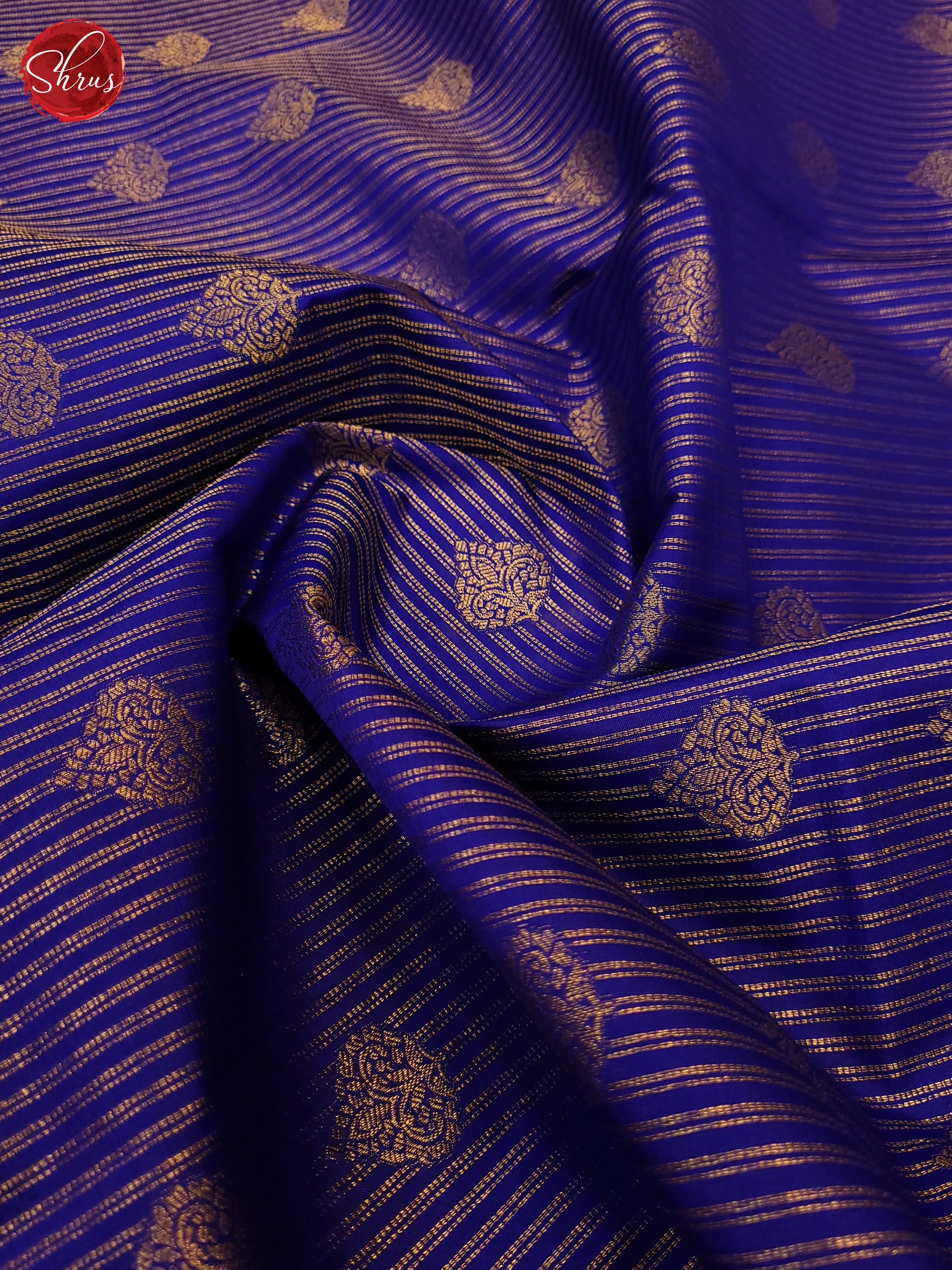 Blue & Purple - Kanchipuram Silk Saree - Shop on ShrusEternity.com