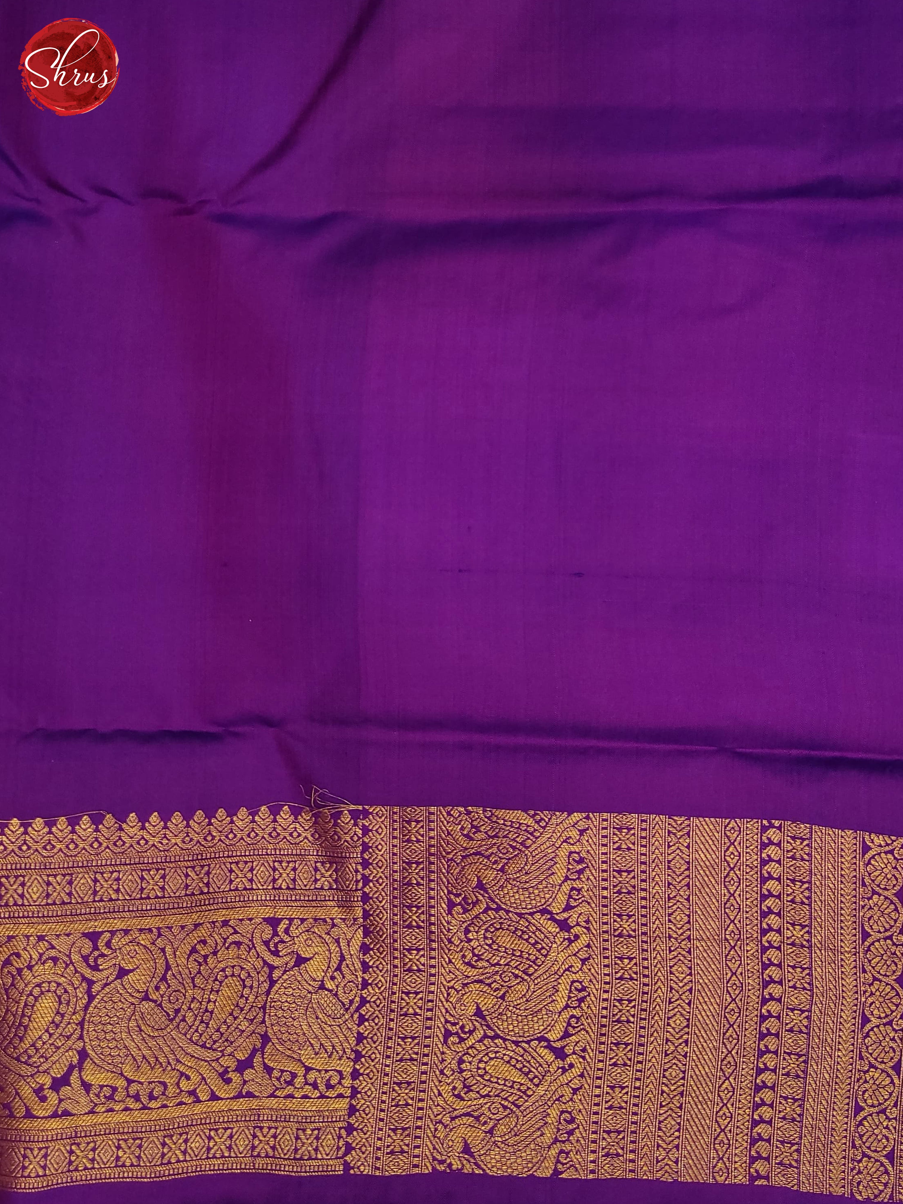 Blue & Purple - Kanchipuram Silk Saree - Shop on ShrusEternity.com