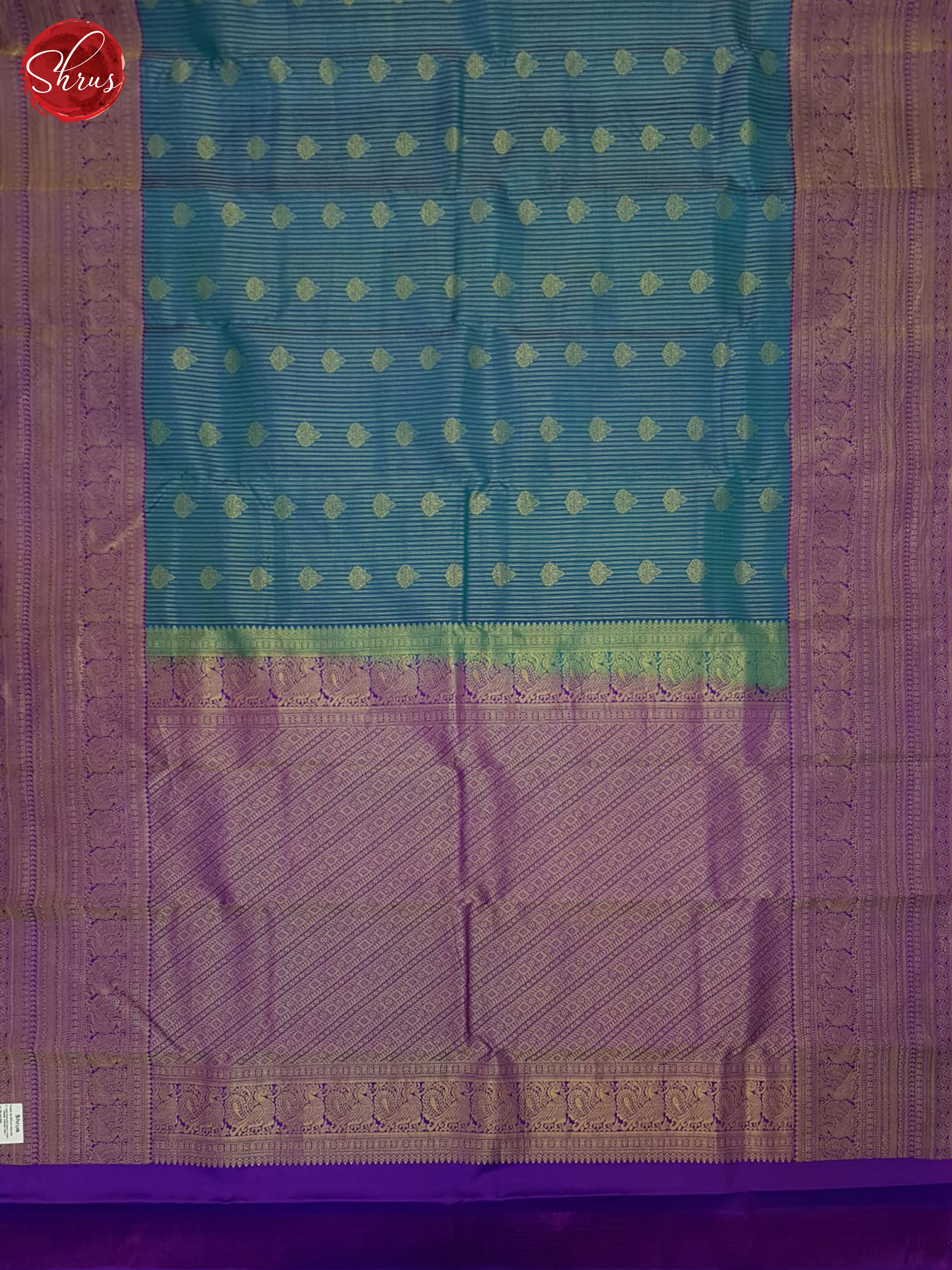 Blue And Purple-Kanchipuram silk saree - Shop on ShrusEternity.com