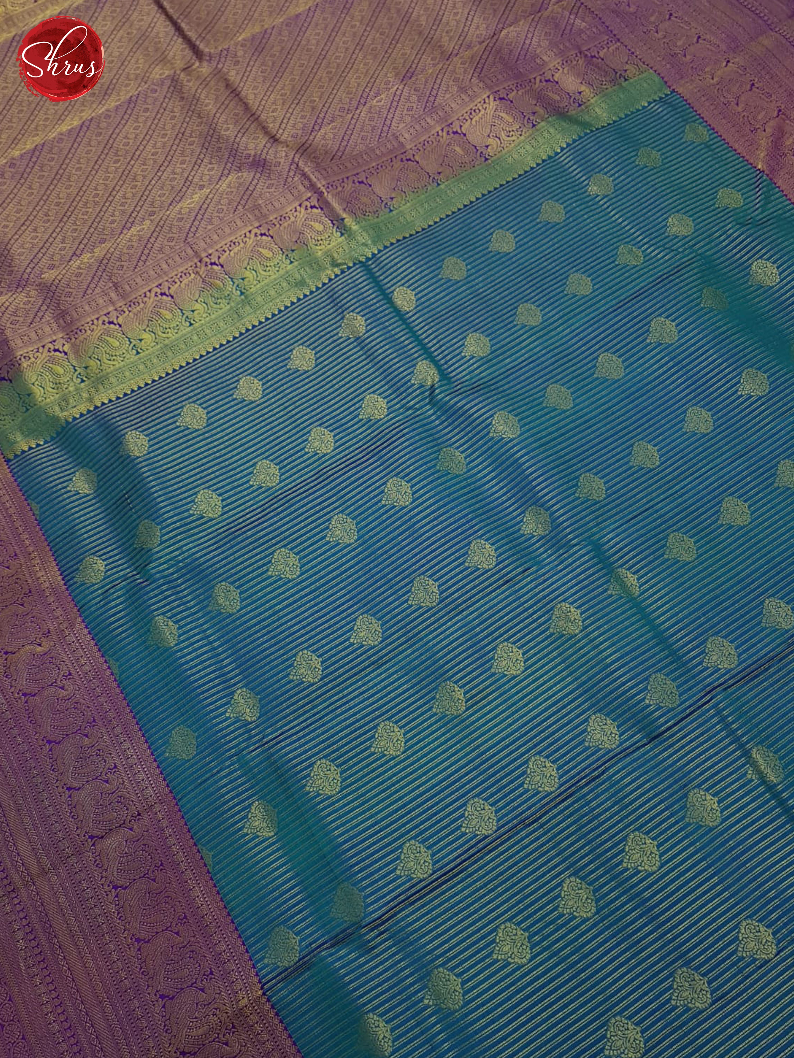 Blue And Purple-Kanchipuram silk saree - Shop on ShrusEternity.com