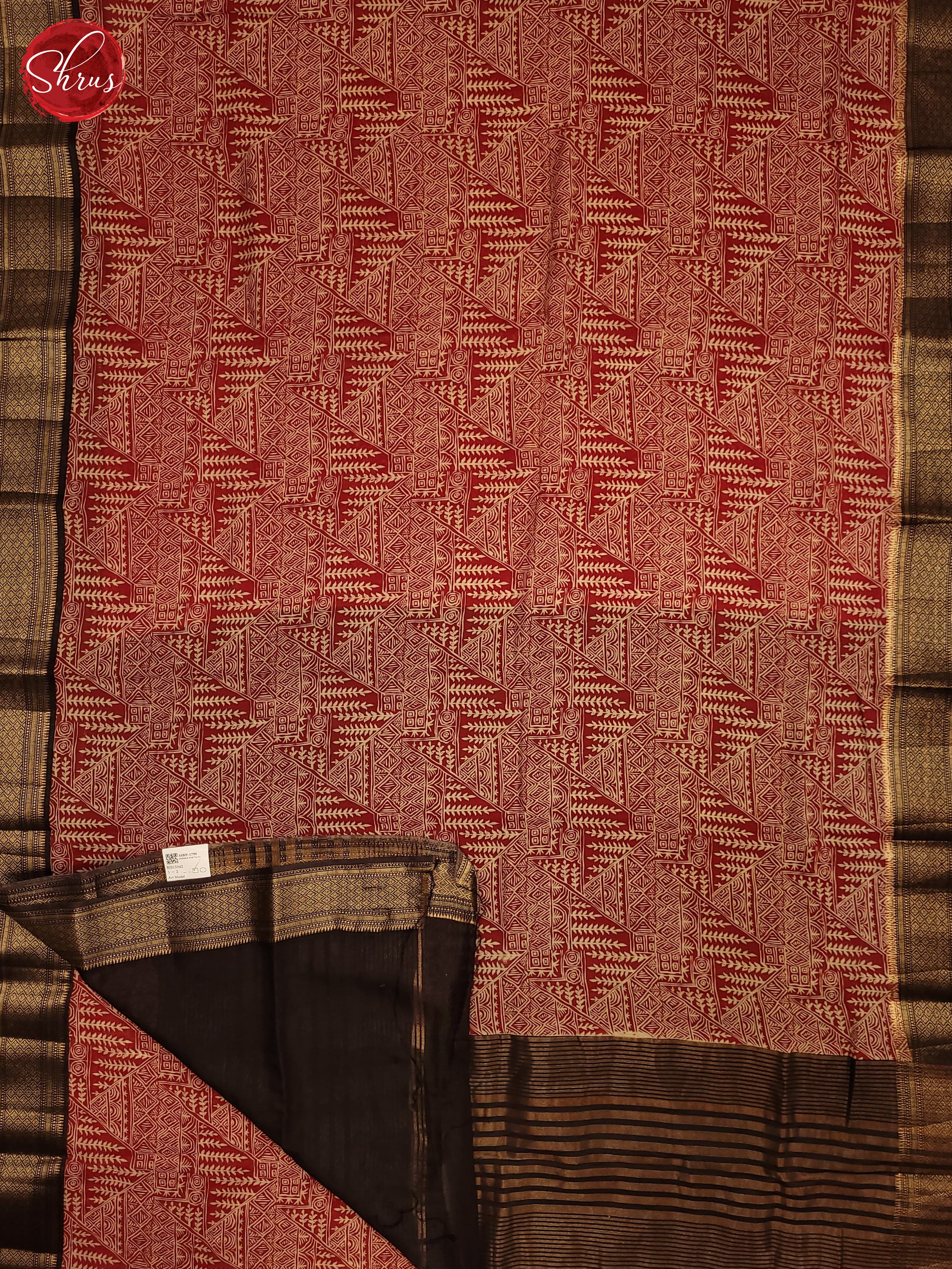 REd & Black - Art Modal Saree - Shop on ShrusEternity.com