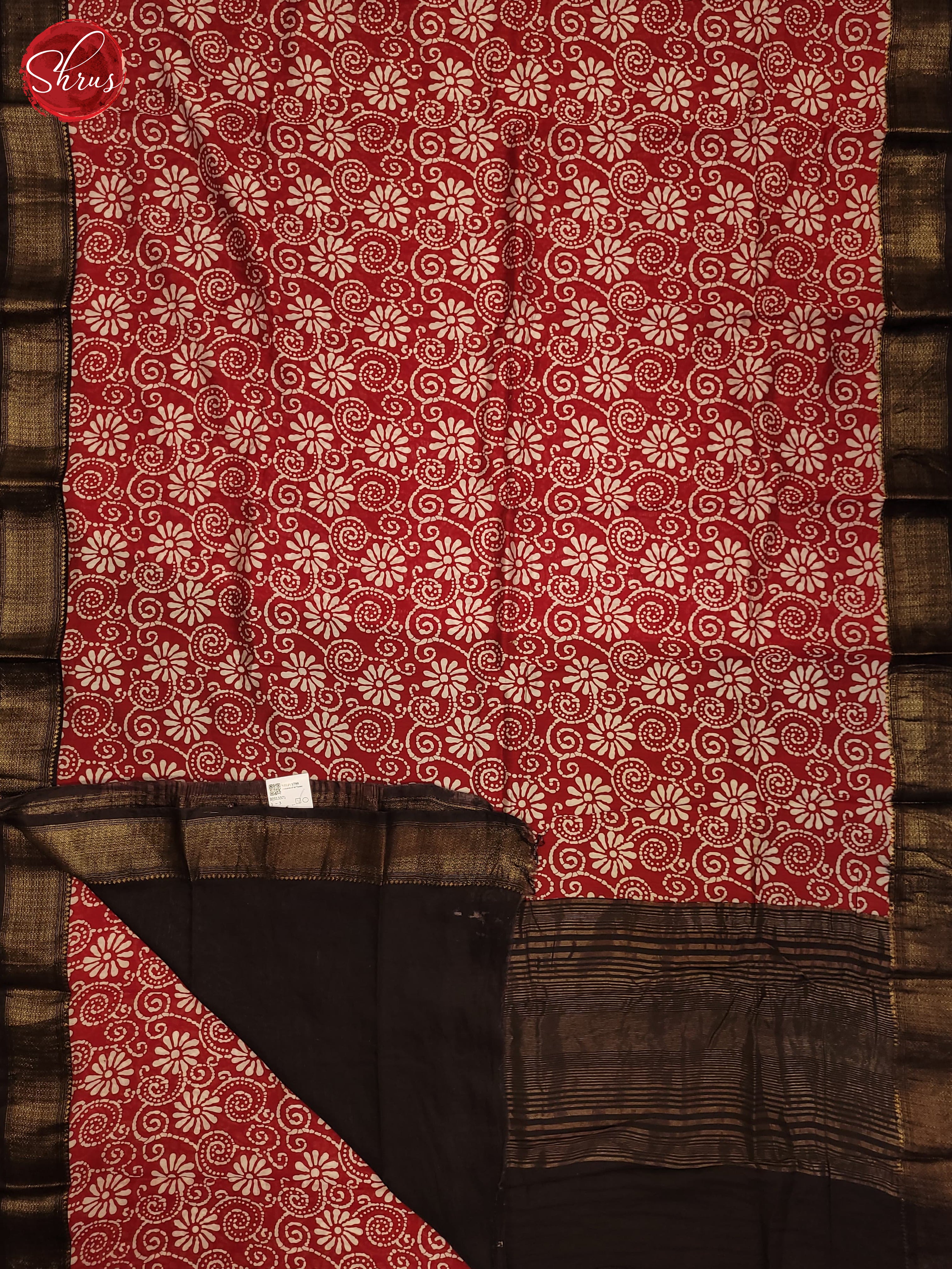 Red  & Black - Art Modal Saree - Shop on ShrusEternity.com