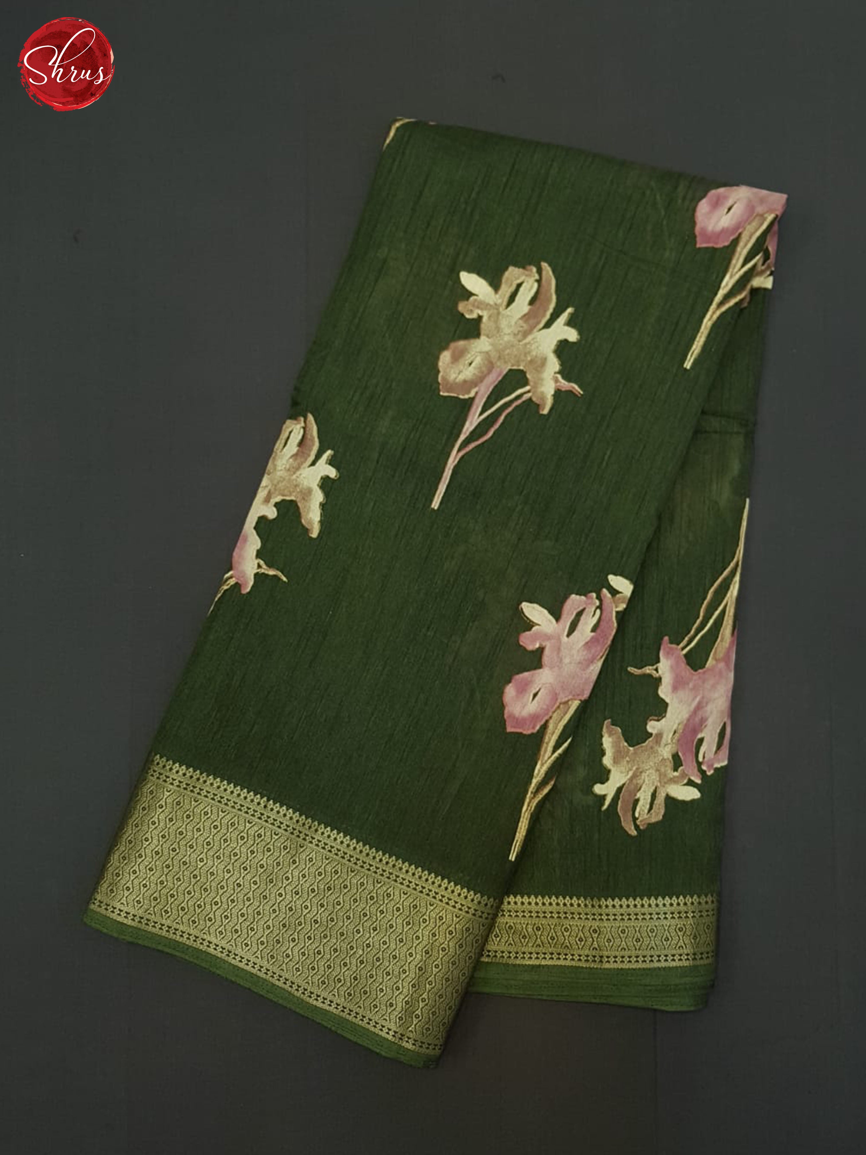 Green(SIngle Tone) - Semi Crepe Saree - Shop on ShrusEternity.com