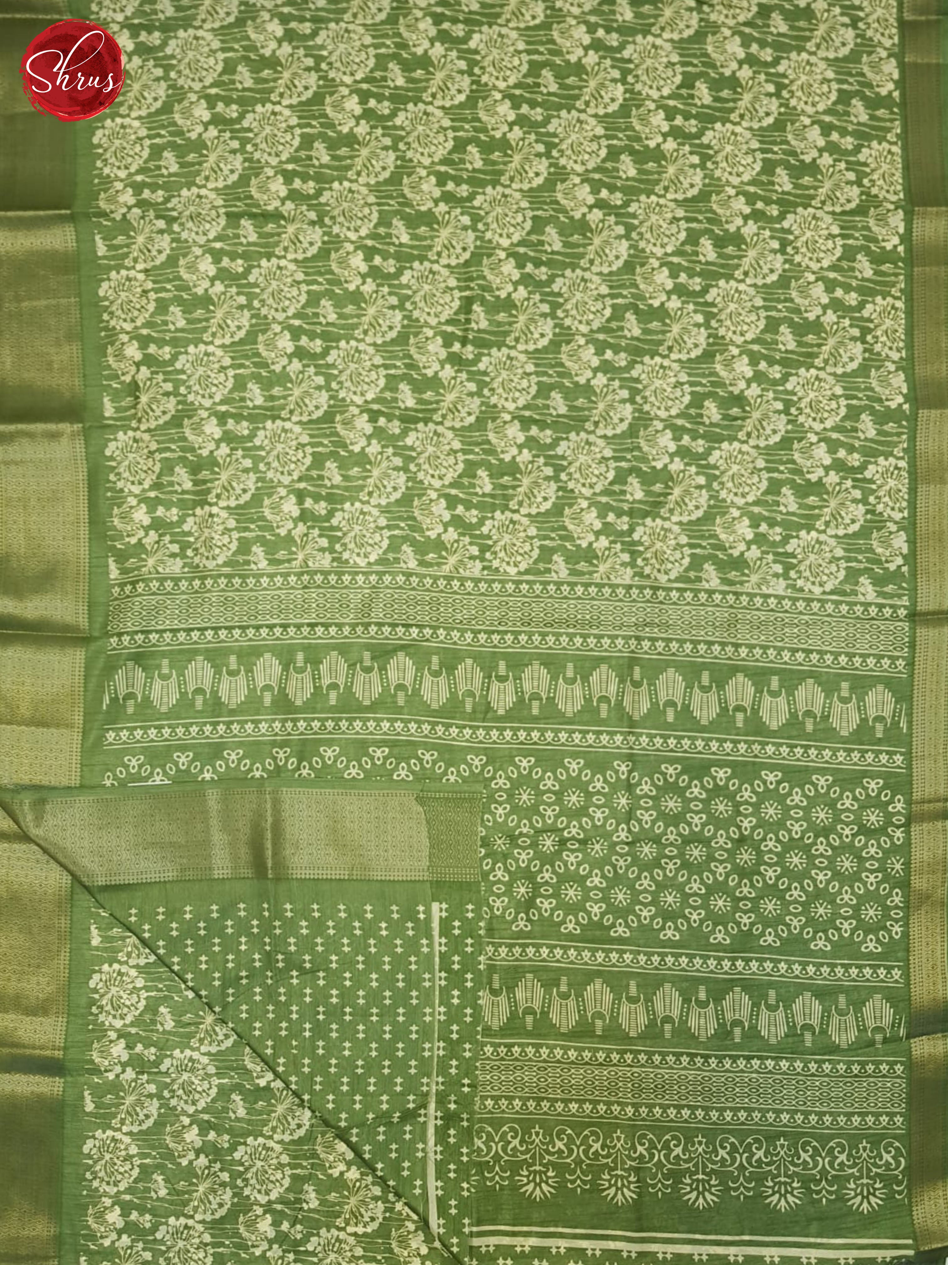 Green(Single Tone) - Semi Crepe Saree - Shop on ShrusEternity.com