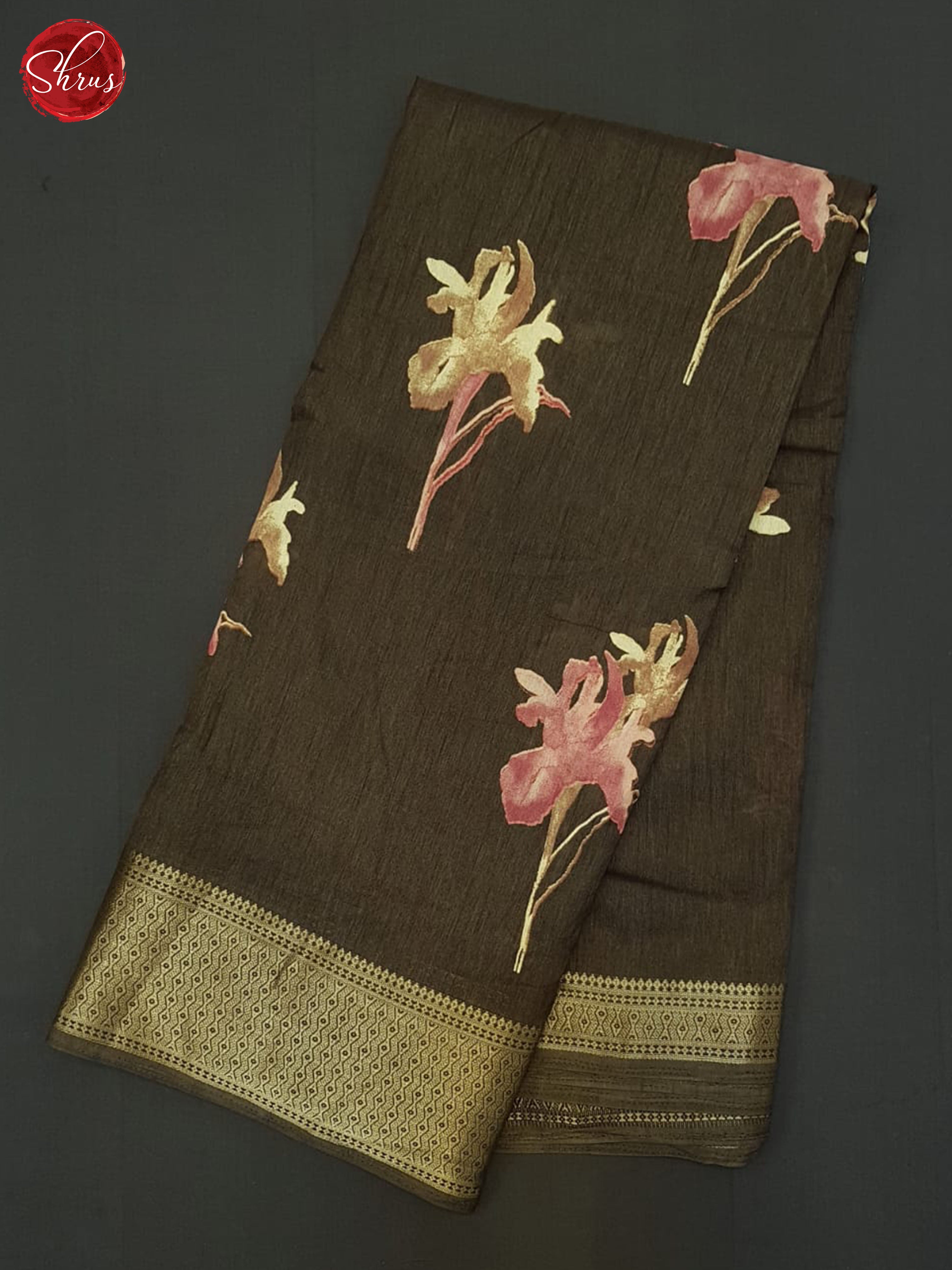 Brown(Single Tone) - Semi Crepe Saree - Shop on ShrusEternity.com