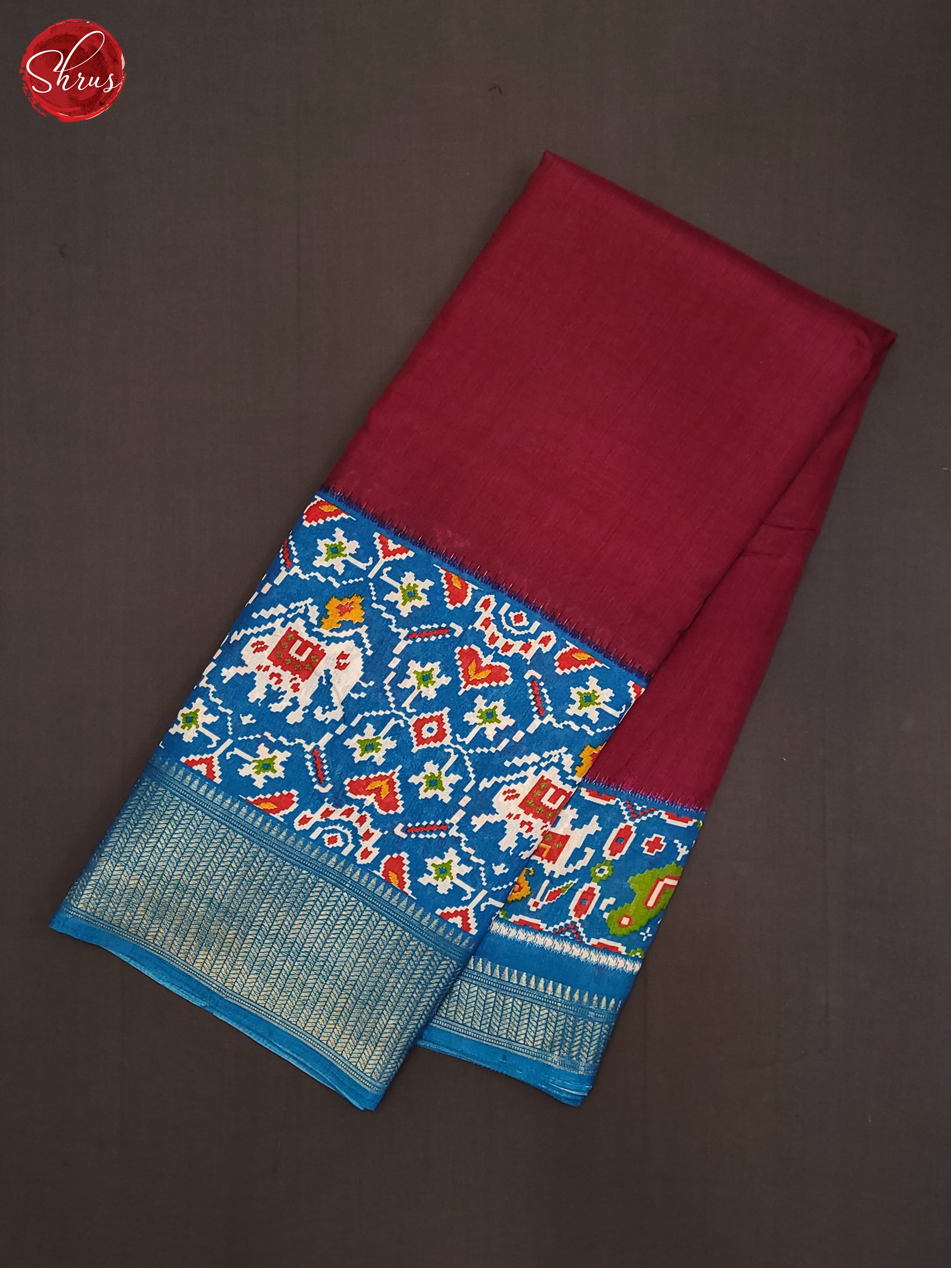 Majenta Pink & Blue - Semi Crepe Saree - Shop on ShrusEternity.com