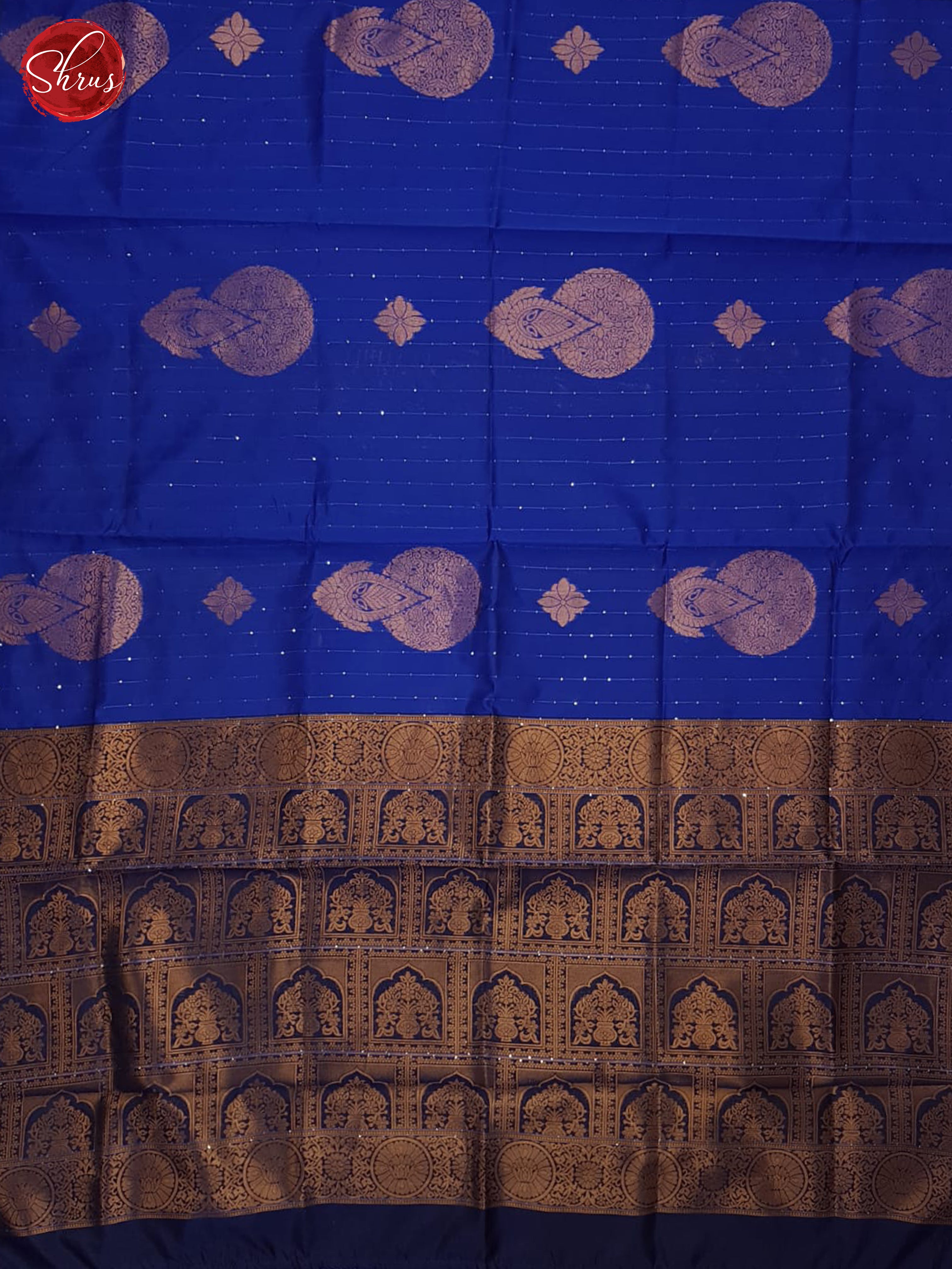 Blue(single tone) - Semi Softsilk Saree - Shop on ShrusEternity.com