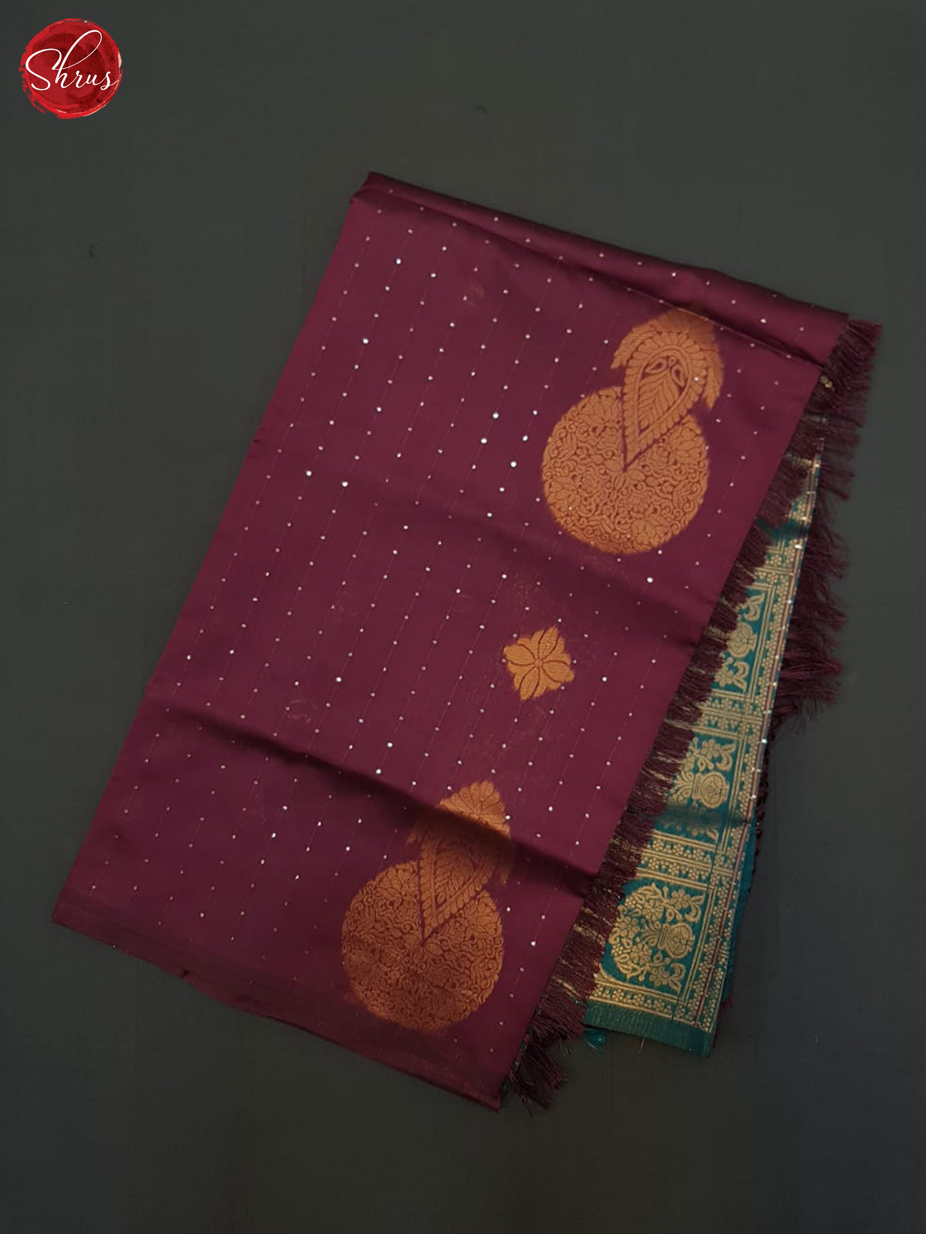 Maroon & Blue- Semi Softsilk Saree - Shop on ShrusEternity.com