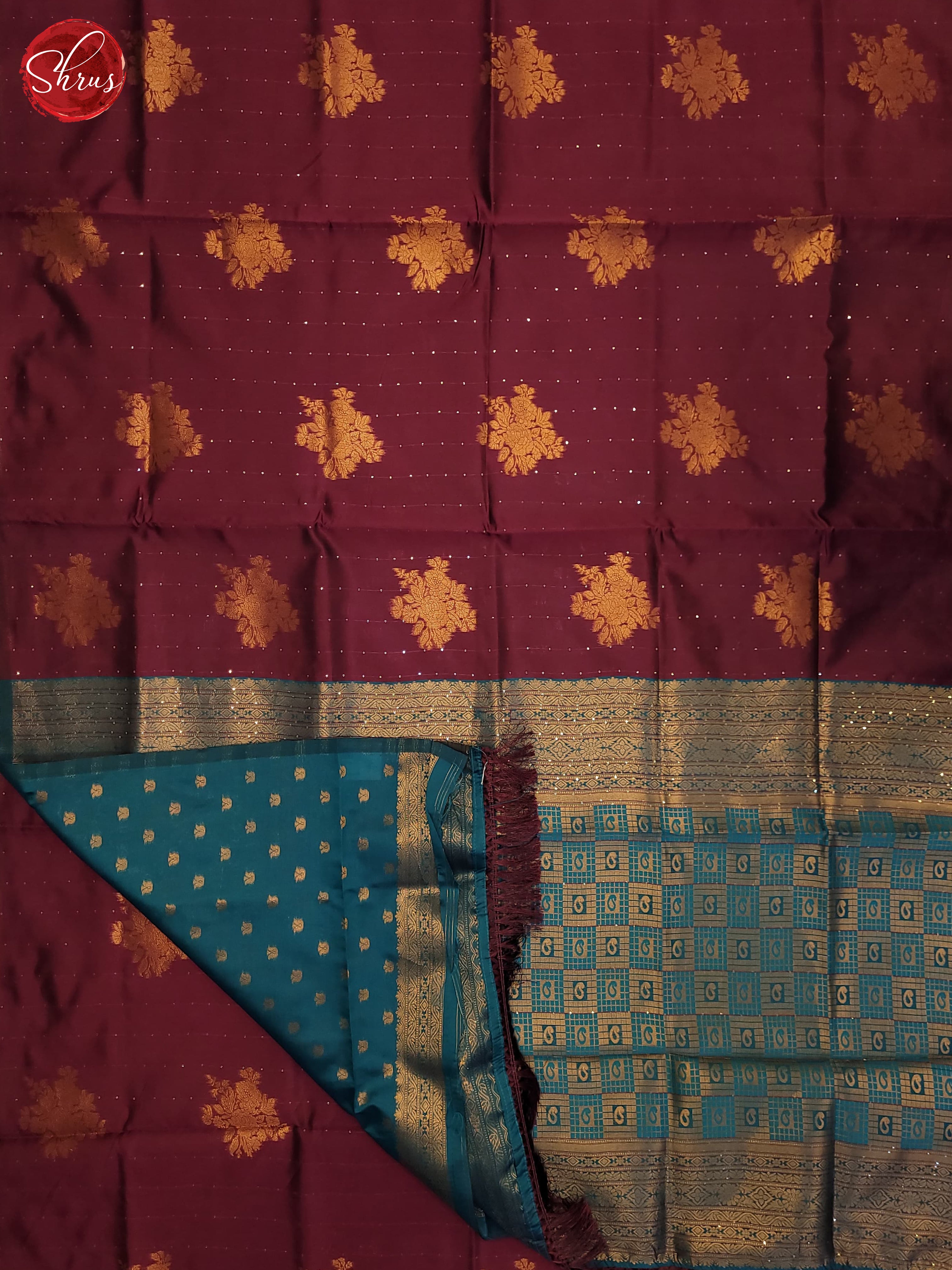 Majenta Pink & Blue - Semi Softsilk Saree - Shop on ShrusEternity.com