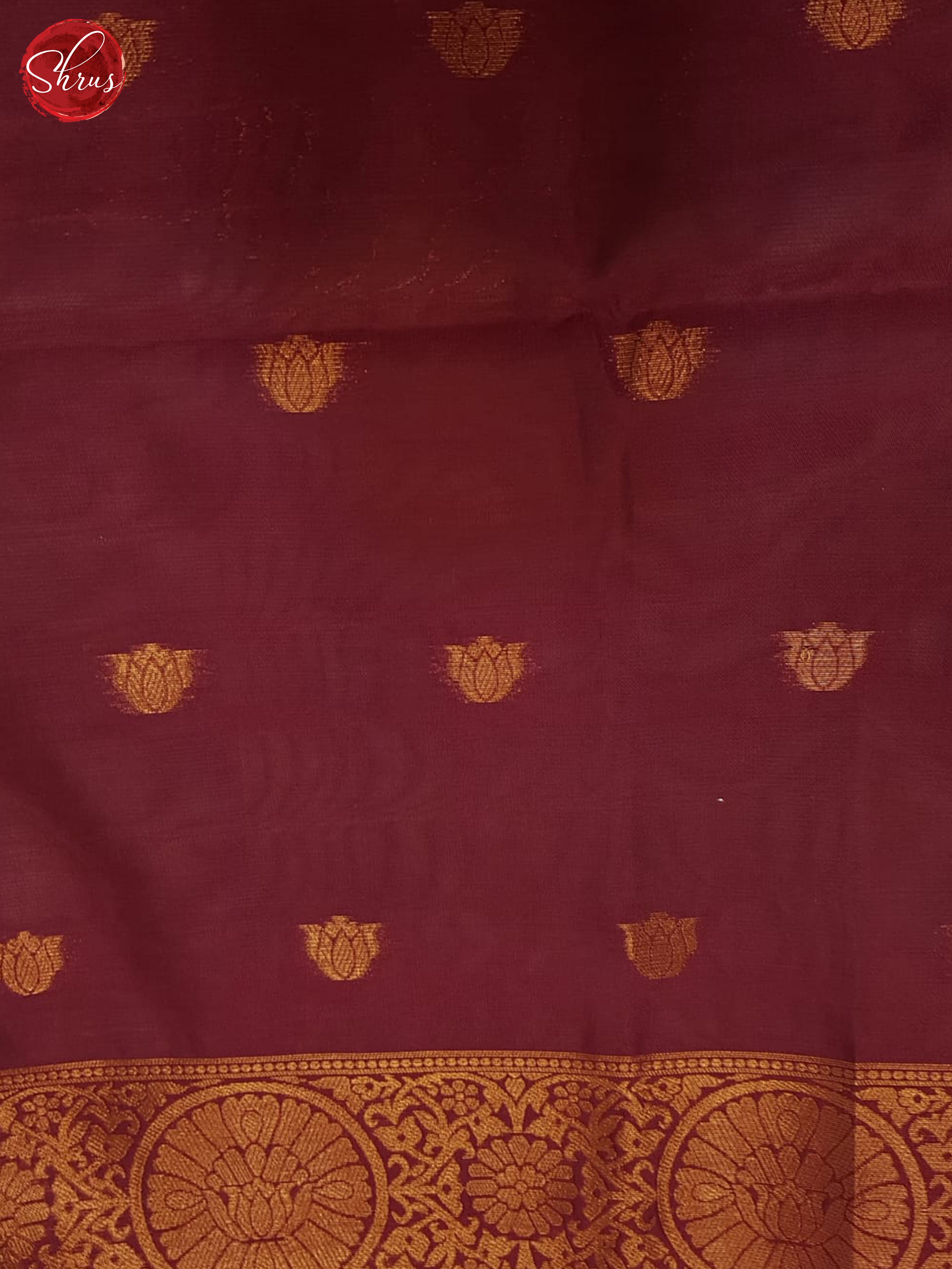 Grey & Maroon - Semi Softsilk Saree - Shop on ShrusEternity.com