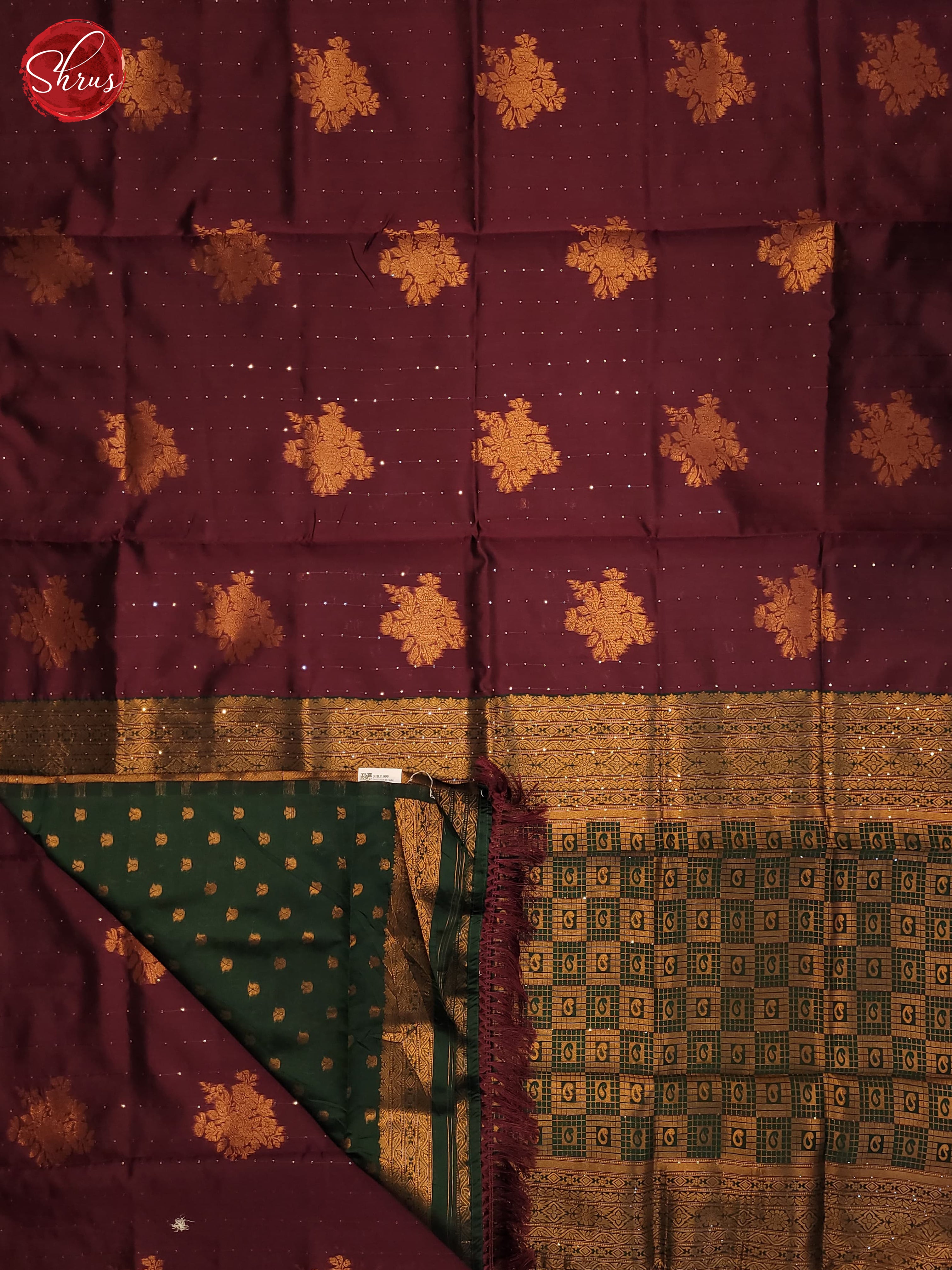 Arakku Maroon & Green - Semi Softsilk Saree - Shop on ShrusEternity.com