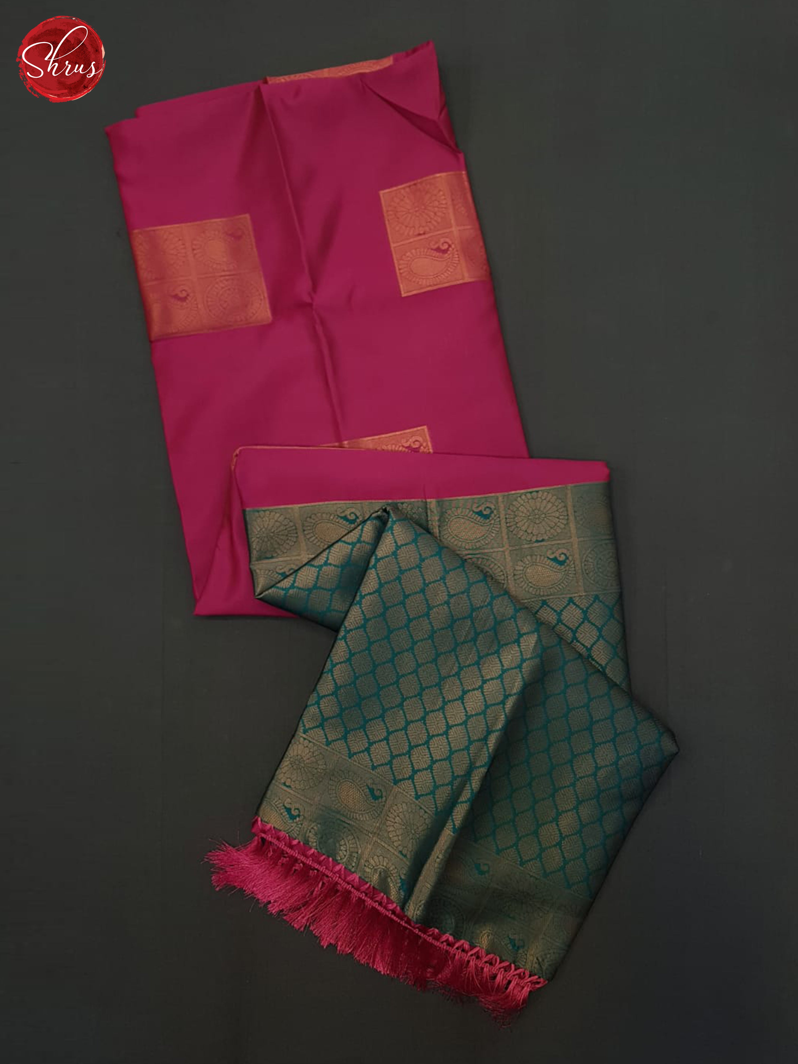 Pink & Green - Semi Softsilk Saree - Shop on ShrusEternity.com