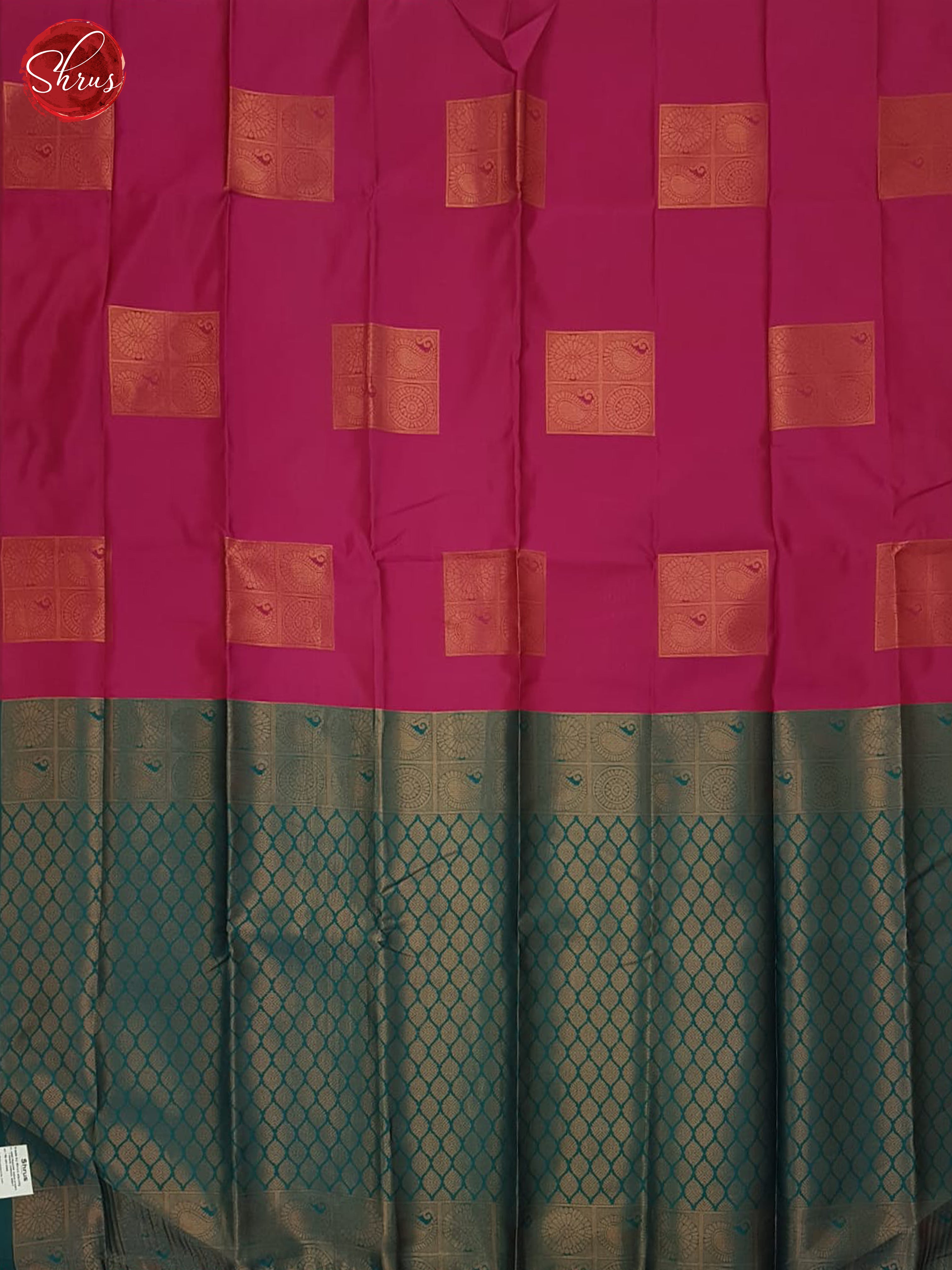 Pink & Green - Semi Softsilk Saree - Shop on ShrusEternity.com