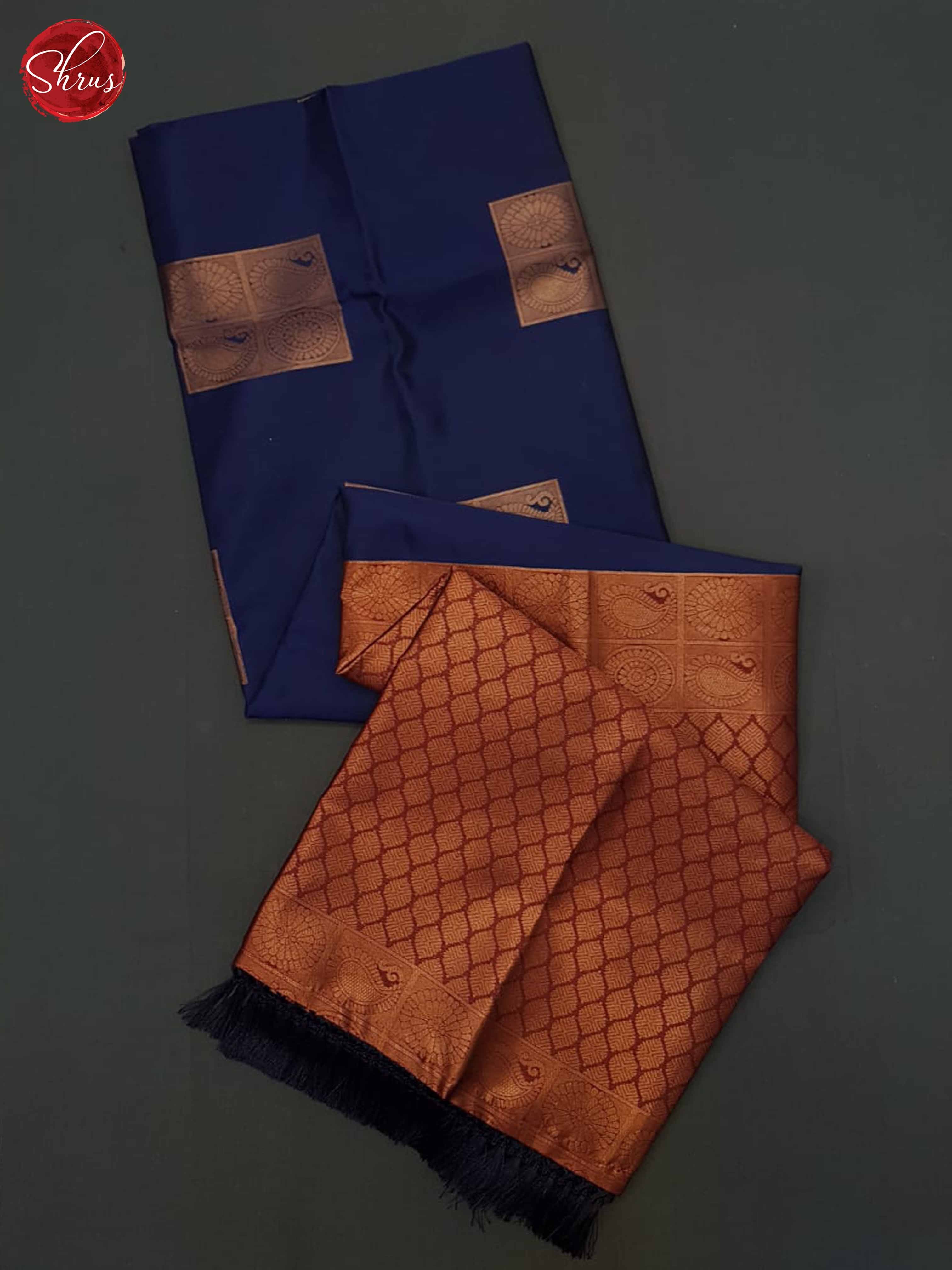 Blue And Arakku Maroon- Semi Soft Silk Saree - Shop on ShrusEternity.com