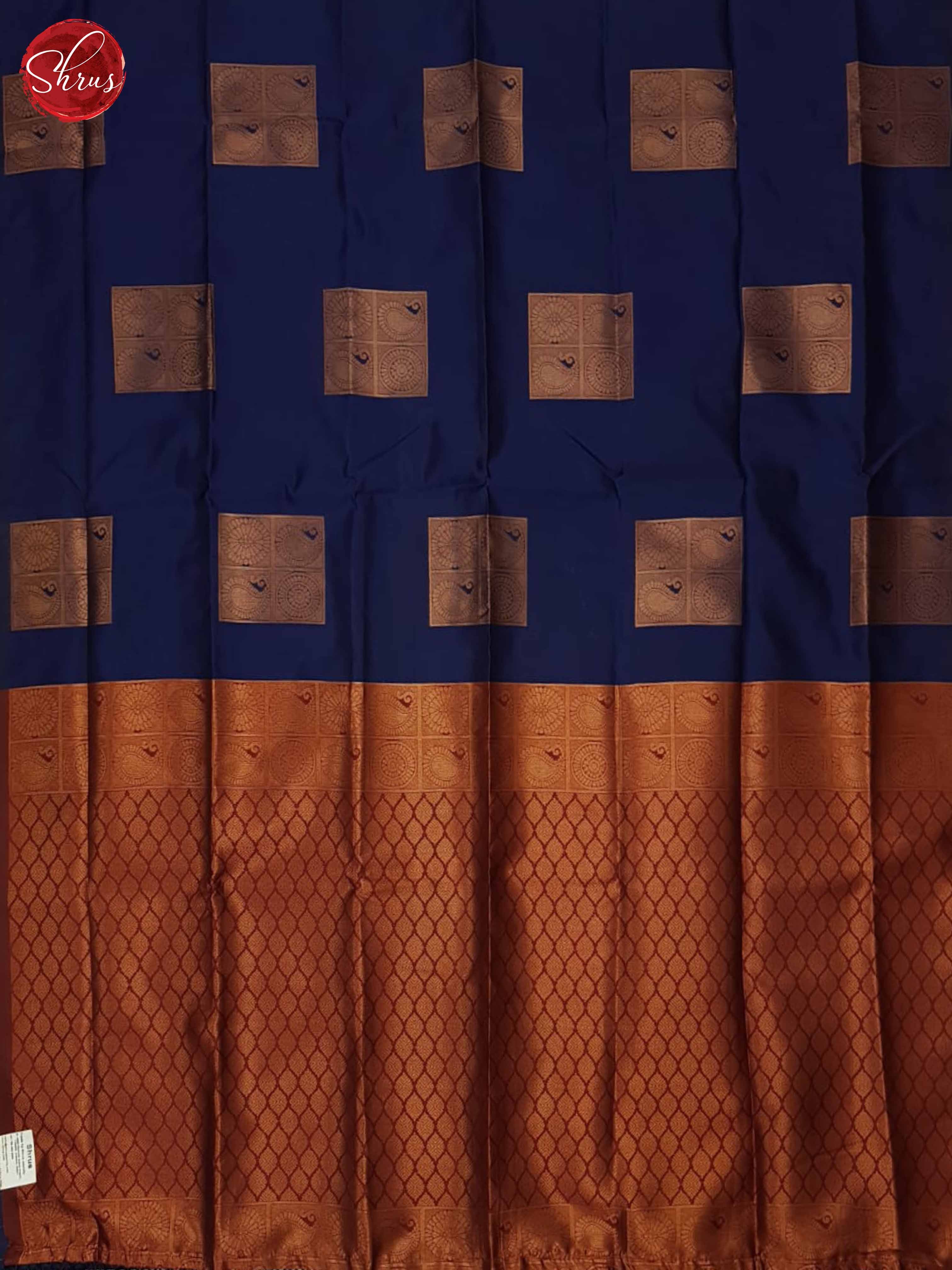 Blue And Arakku Maroon- Semi Soft Silk Saree - Shop on ShrusEternity.com