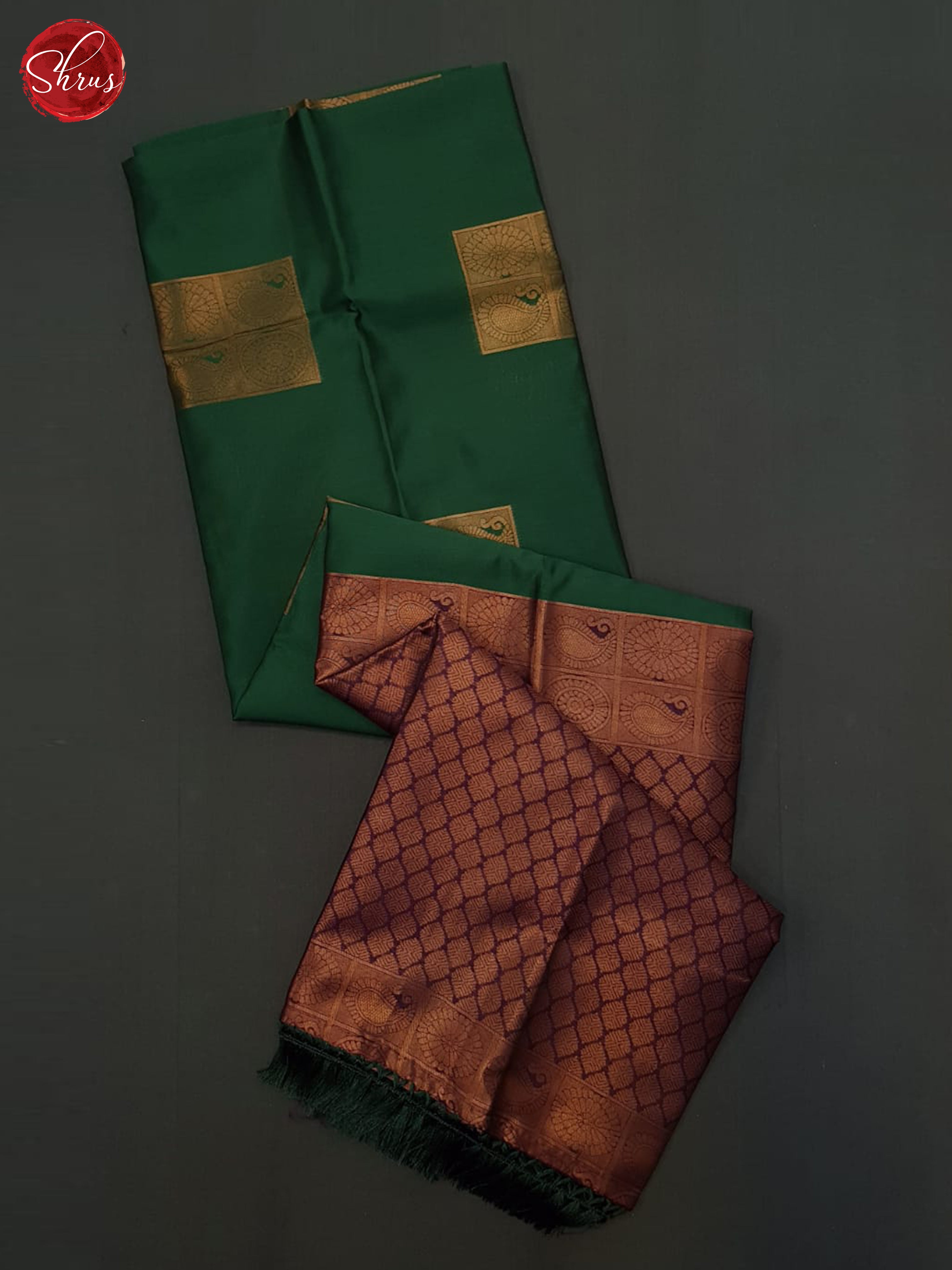 Green & WIne - Semi Softsilk Saree - Shop on ShrusEternity.com