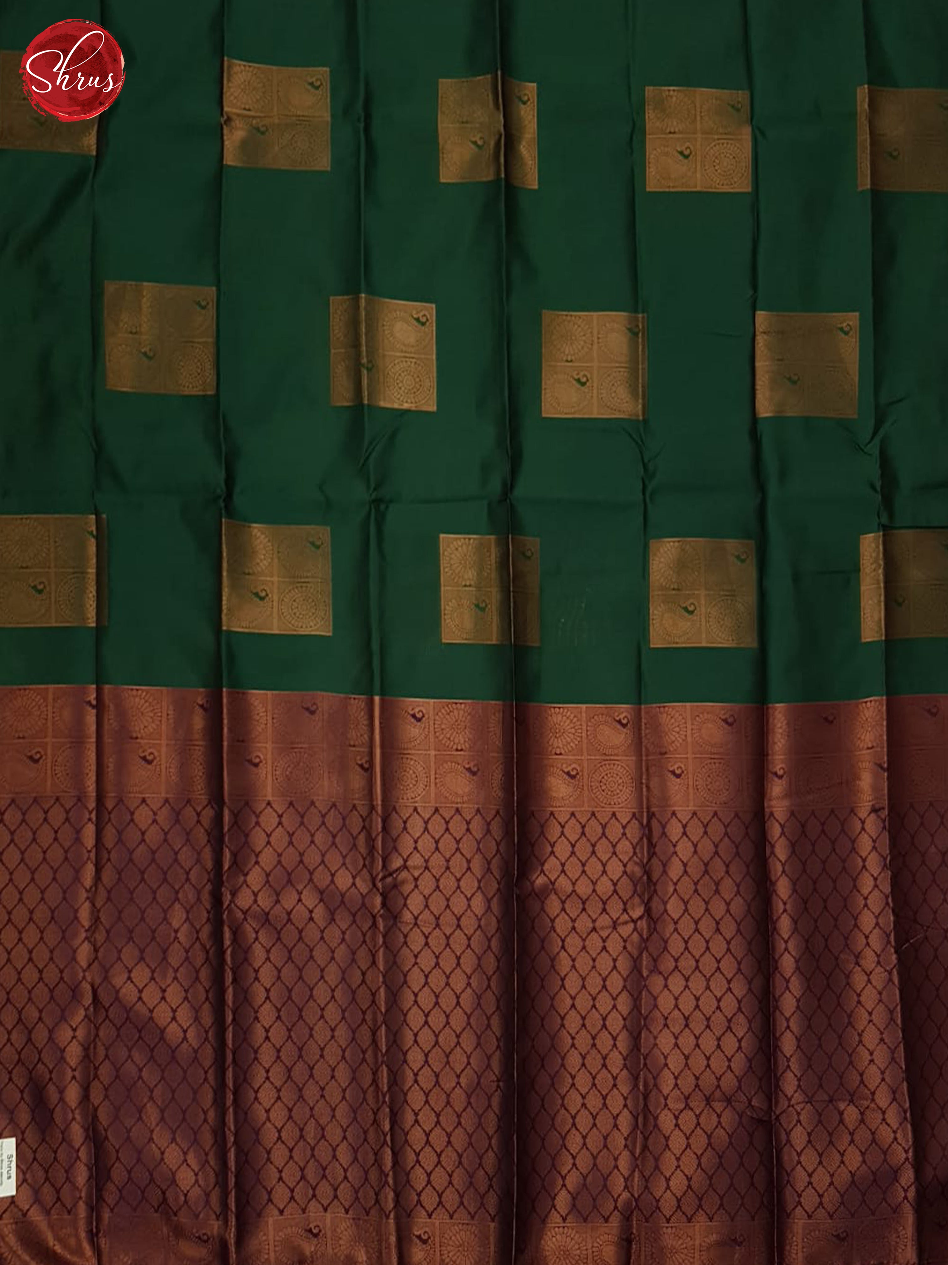 Green & WIne - Semi Softsilk Saree - Shop on ShrusEternity.com