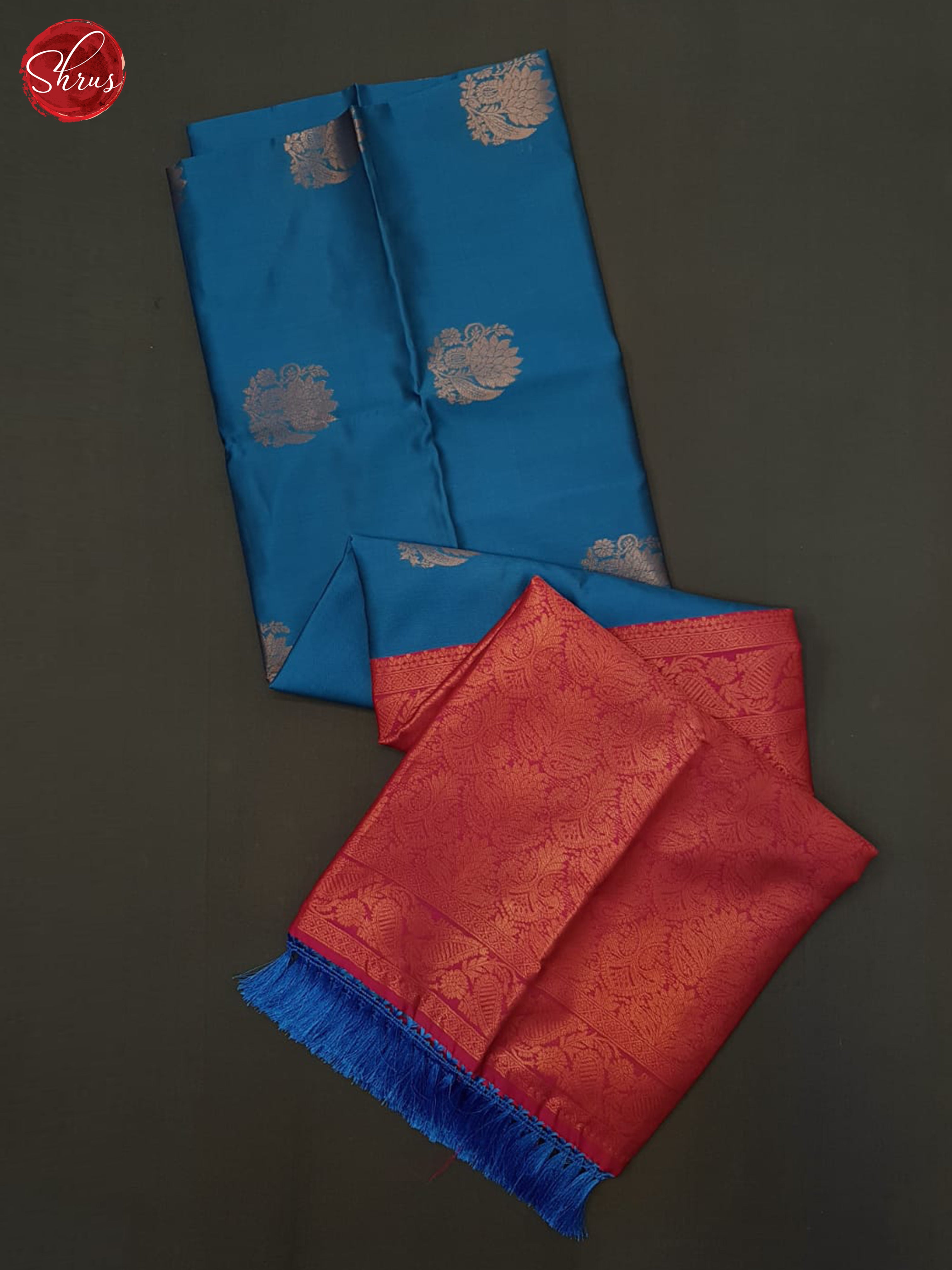 Blue & Pink - Semi Softsilk Saree - Shop on ShrusEternity.com