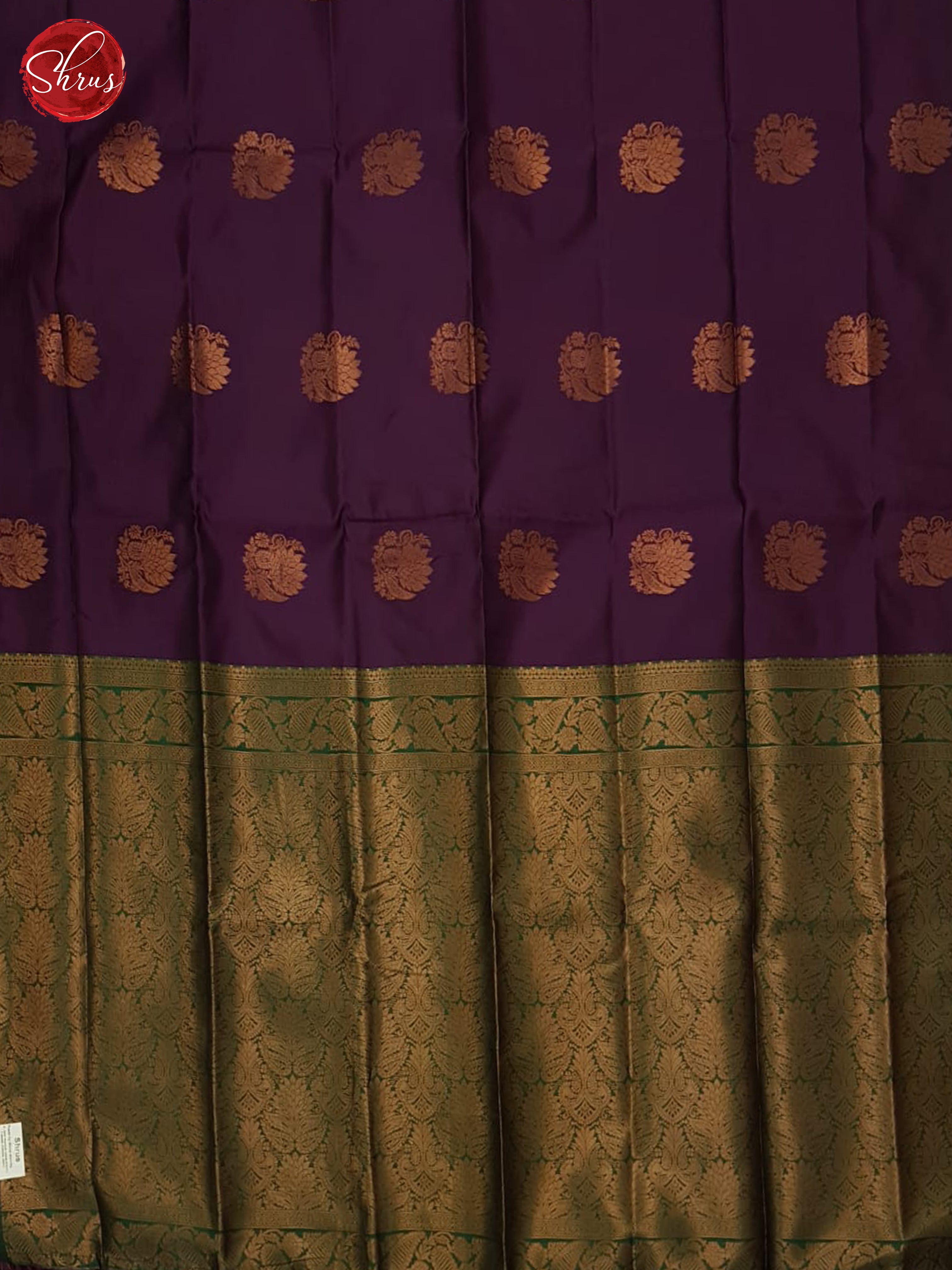 Wine And Green- Semi Soft Silk Saree - Shop on ShrusEternity.com