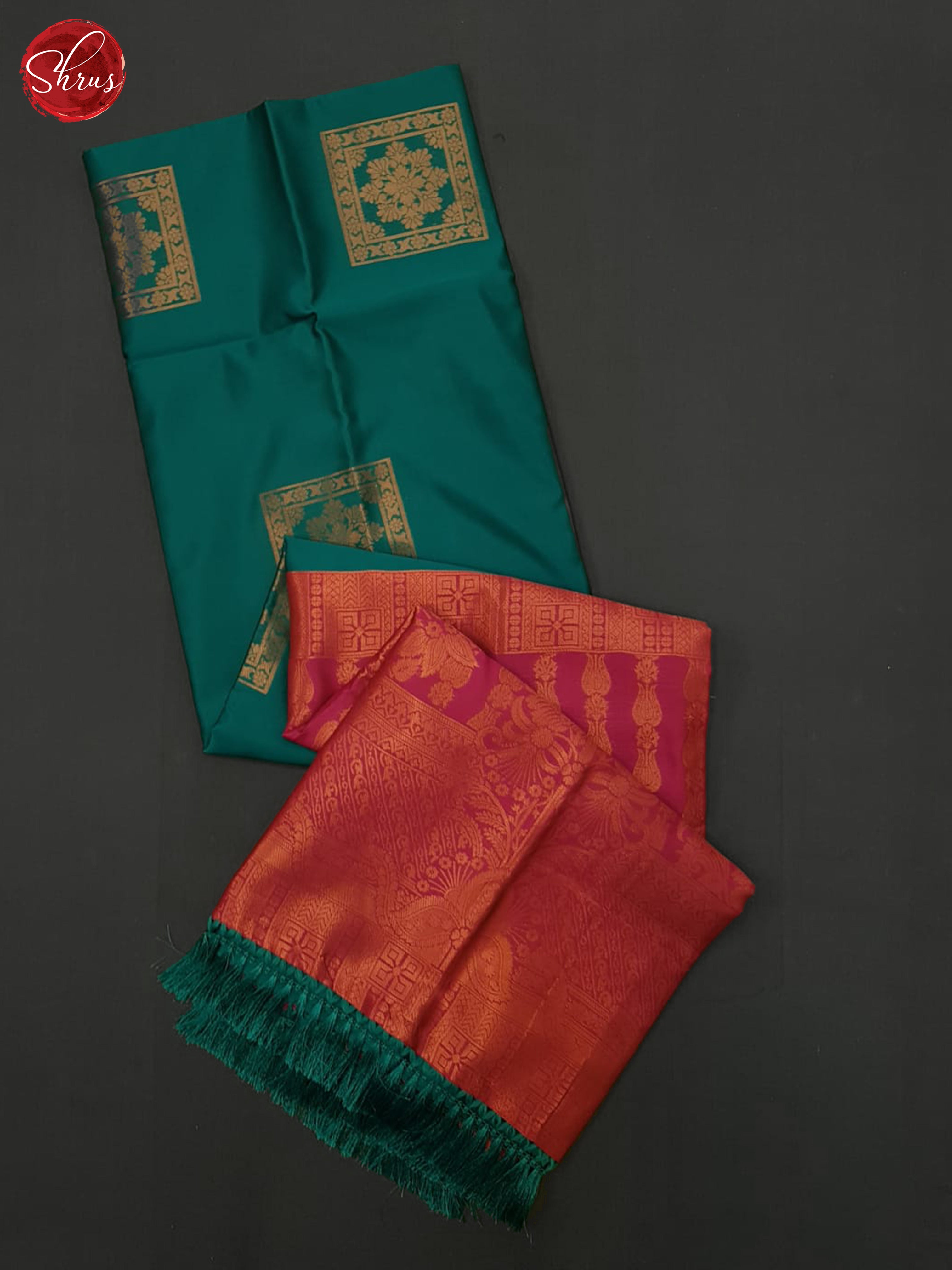 Green And Pink- Semi Soft Silk Saree - Shop on ShrusEternity.com