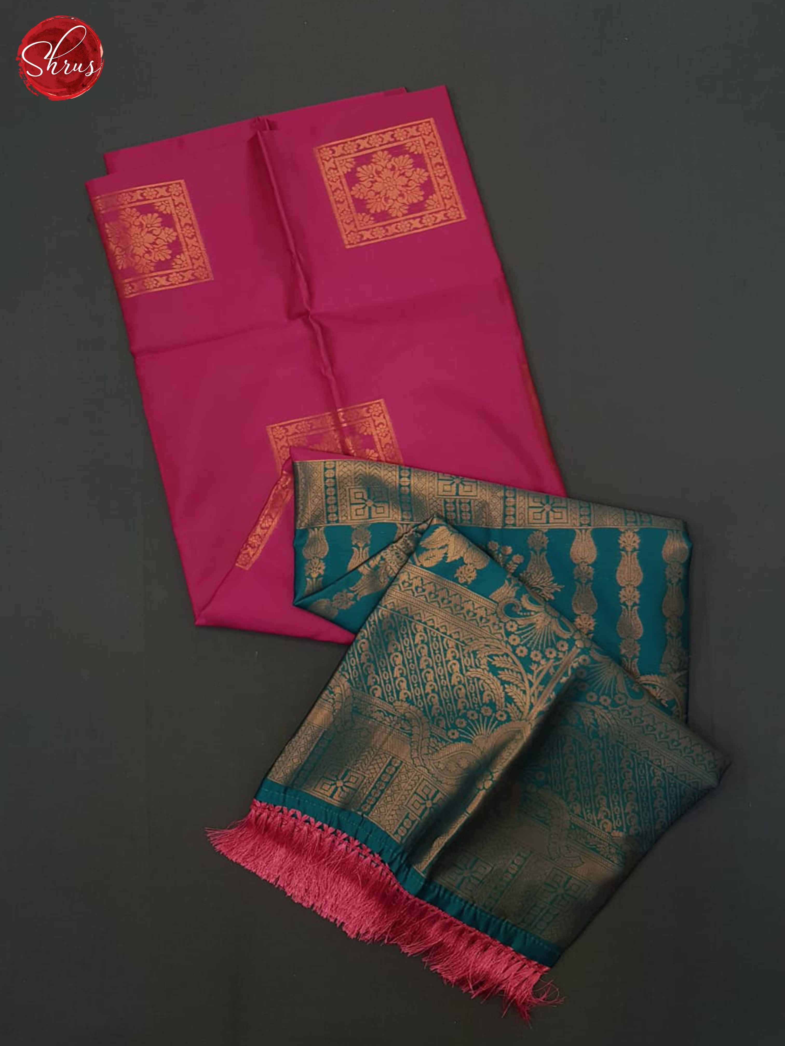 Pink And Green - Semi Soft  Silk Saree - Shop on ShrusEternity.com