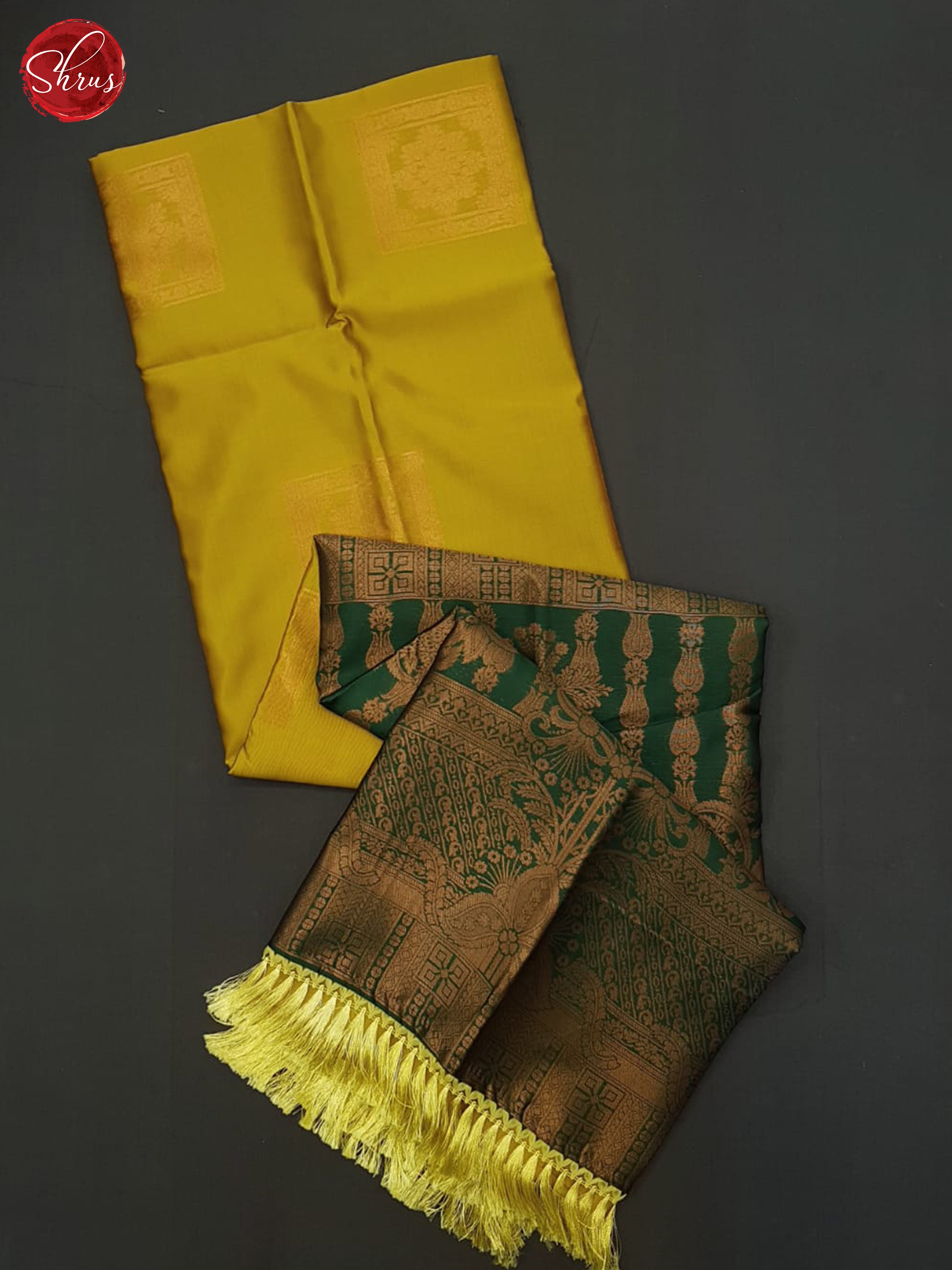 Mustard And Green - Semi Soft Silk Saree - Shop on ShrusEternity.com