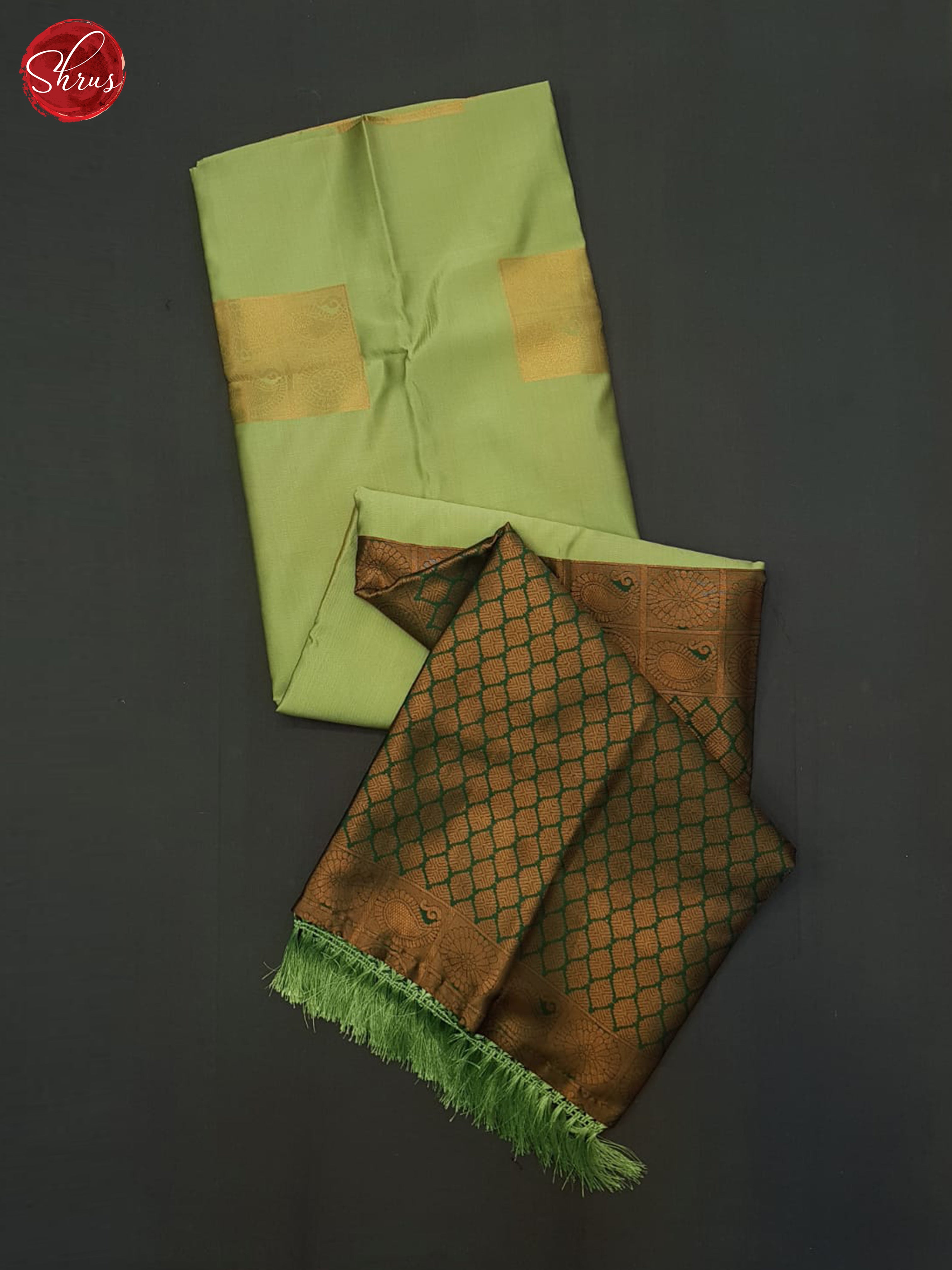 Pista Green & Green - Semi Softsilk Saree - Shop on ShrusEternity.com