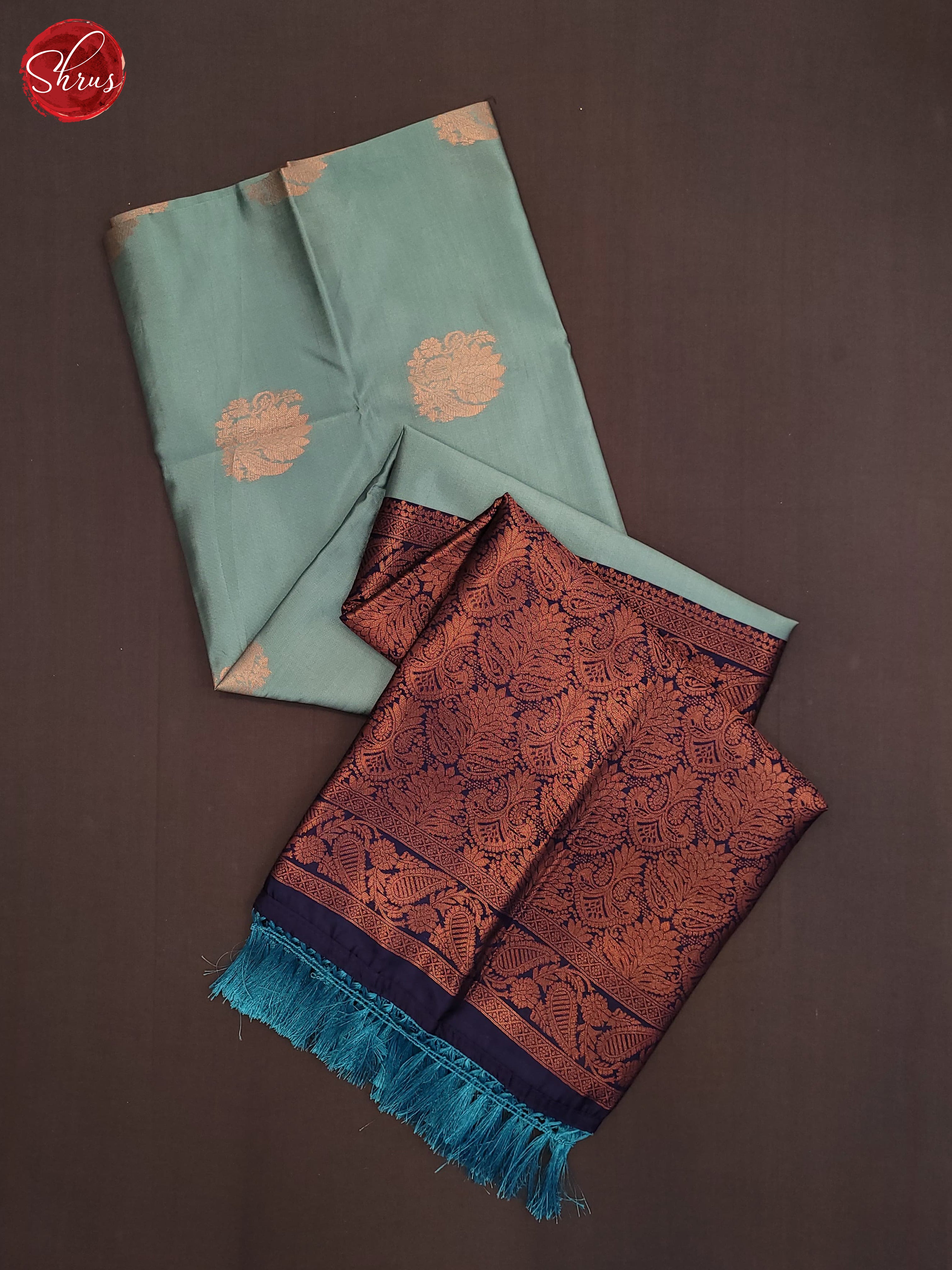 Light Blue & Blue - Semi Softsilk Saree - Shop on ShrusEternity.com