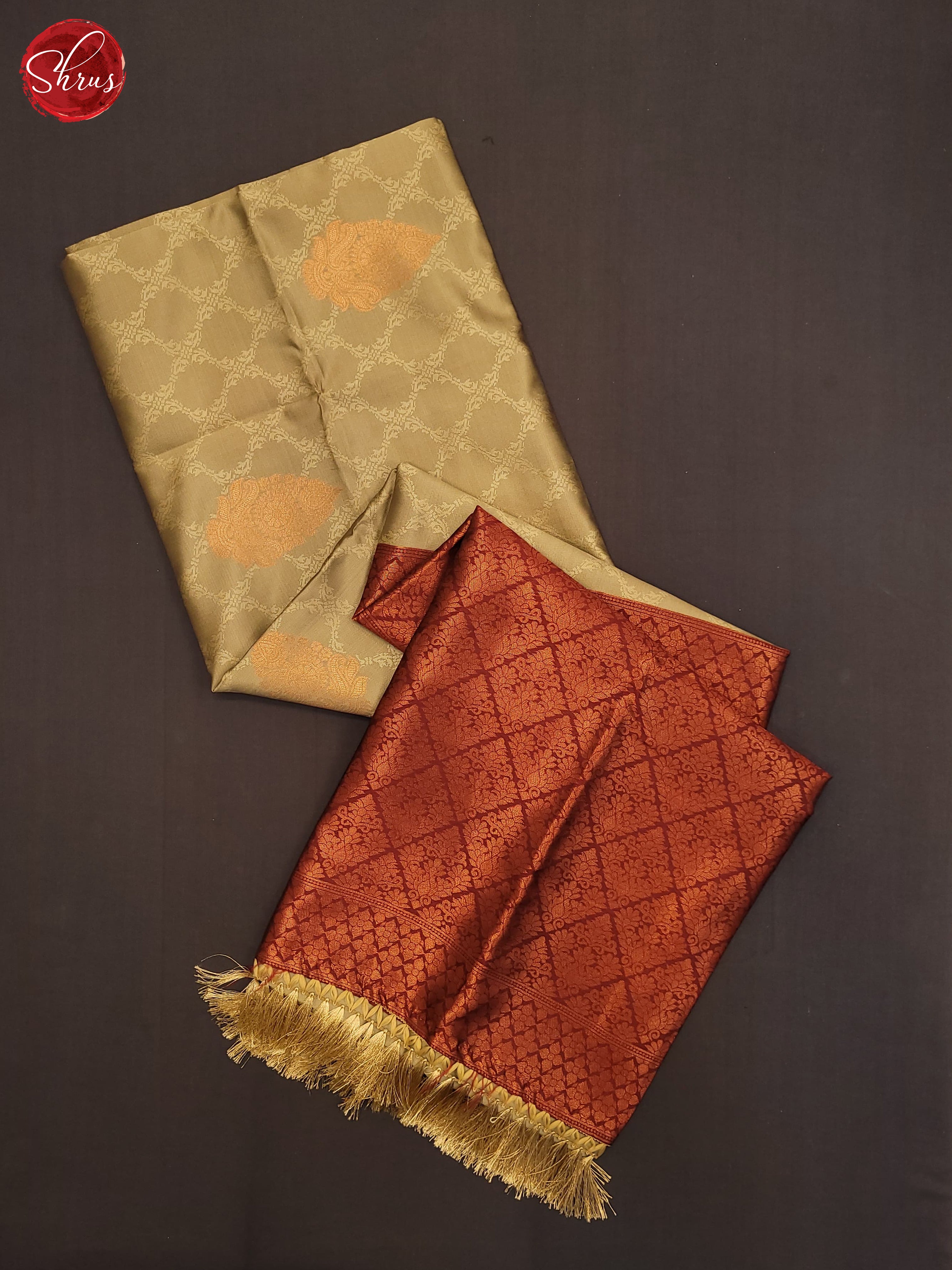 Grey and maroon- Semi Soft Silk Saree - Shop on ShrusEternity.com