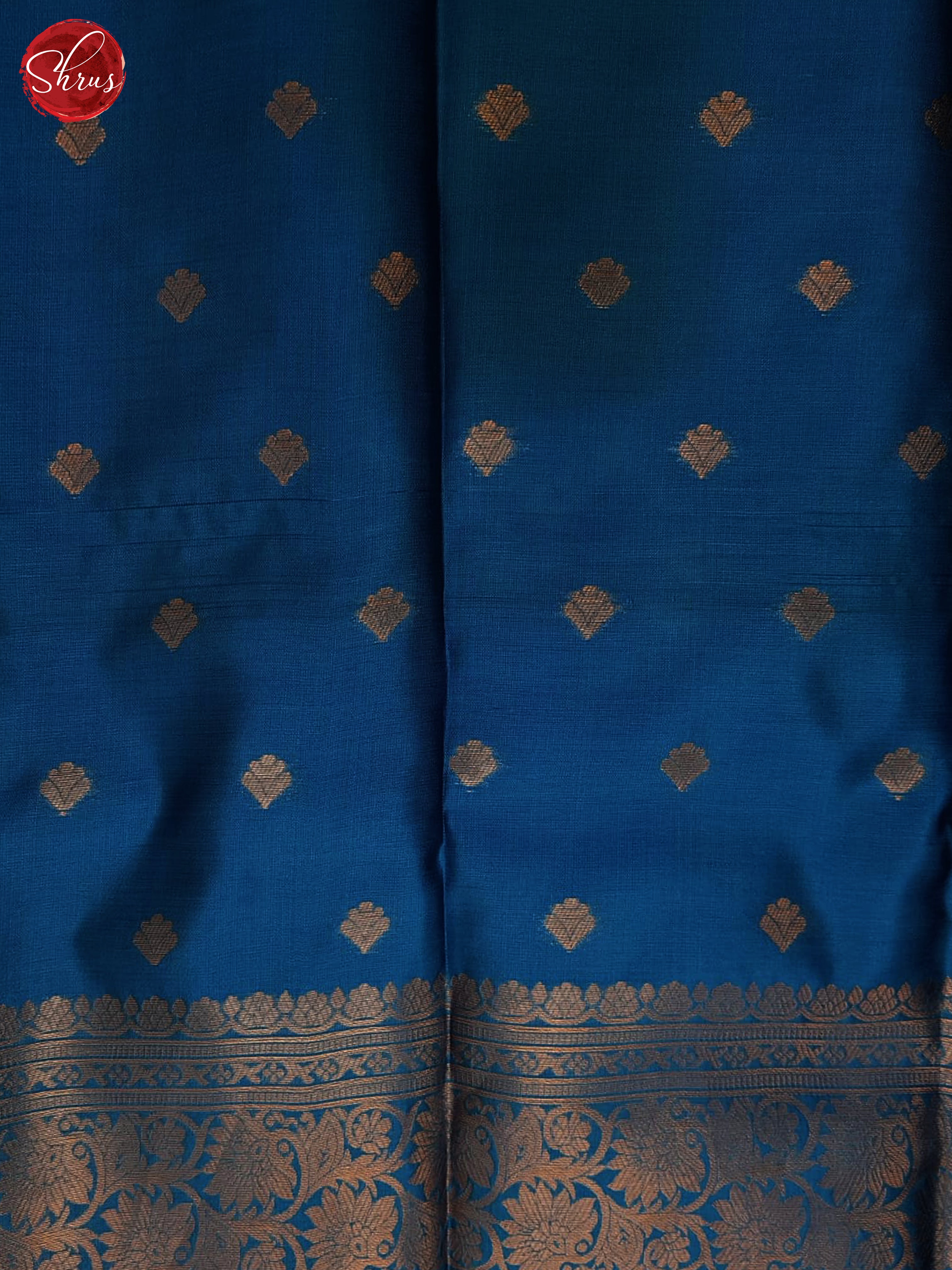 Navy Blue & Blue - Semi Softsilk Saree - Shop on ShrusEternity.com