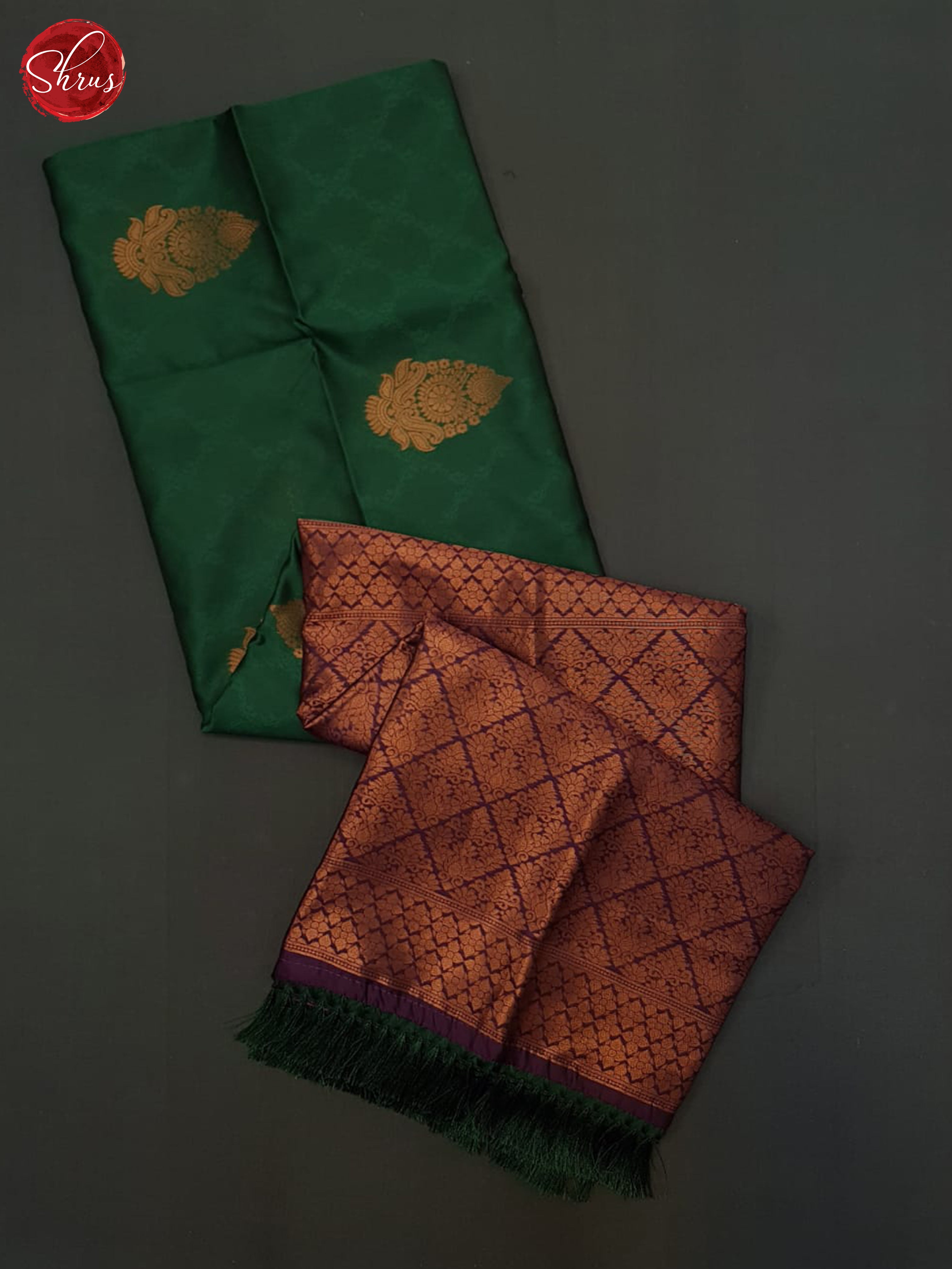 Green And Wine- semi soft silk saree - Shop on ShrusEternity.com