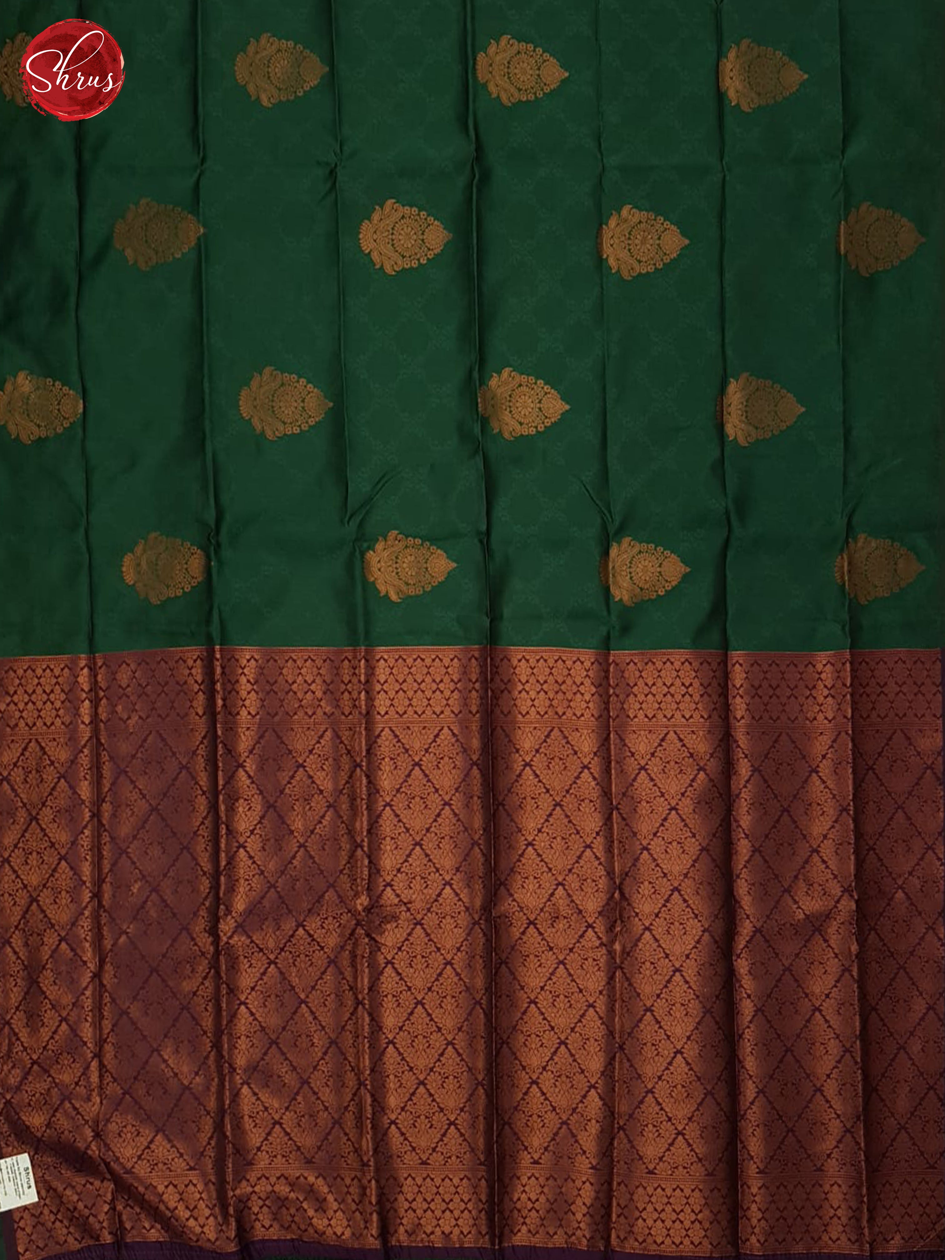 Green And Wine- semi soft silk saree - Shop on ShrusEternity.com