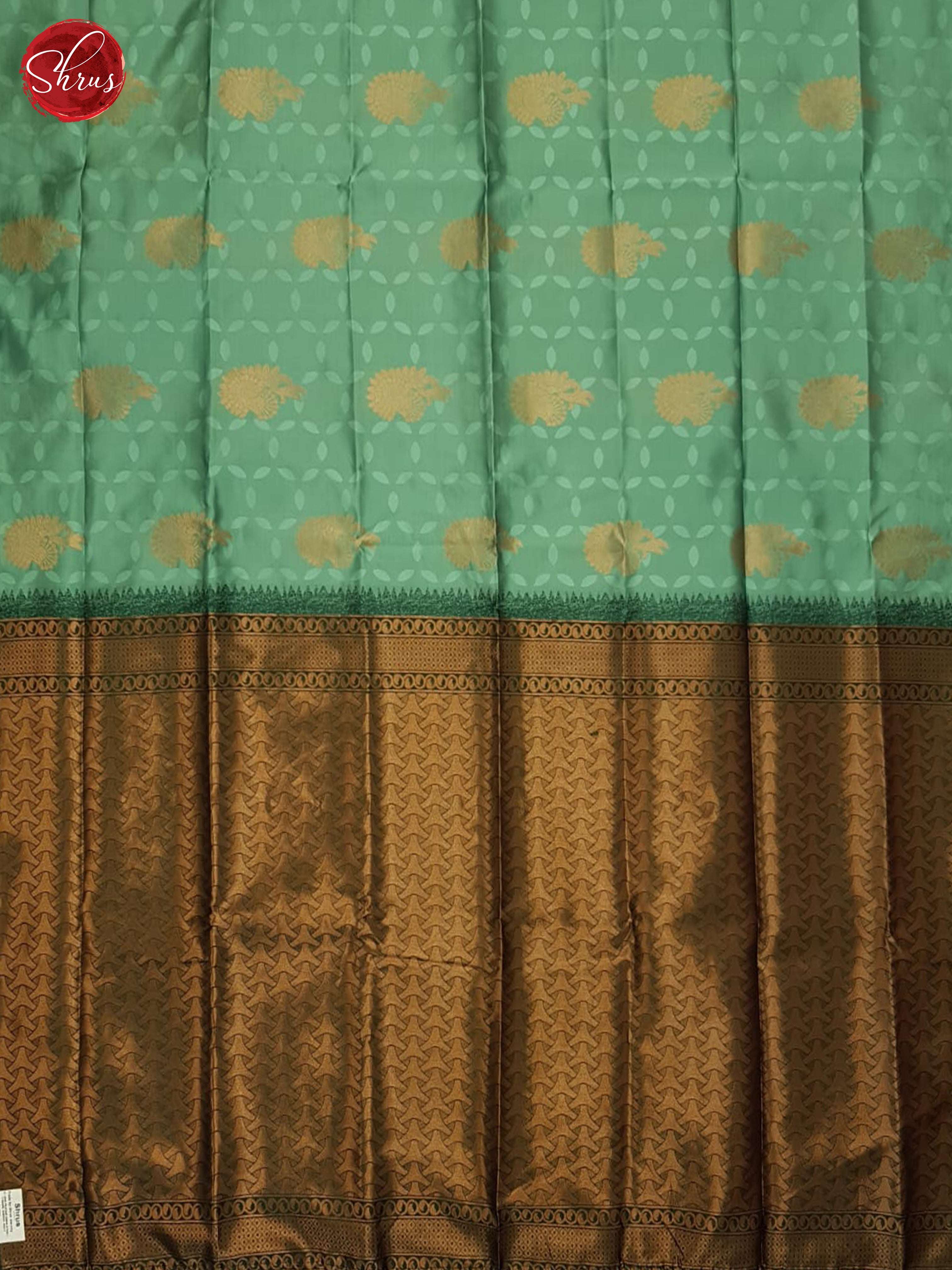 Teal Green & Green - Semi Softsilk Saree - Shop on ShrusEternity.com