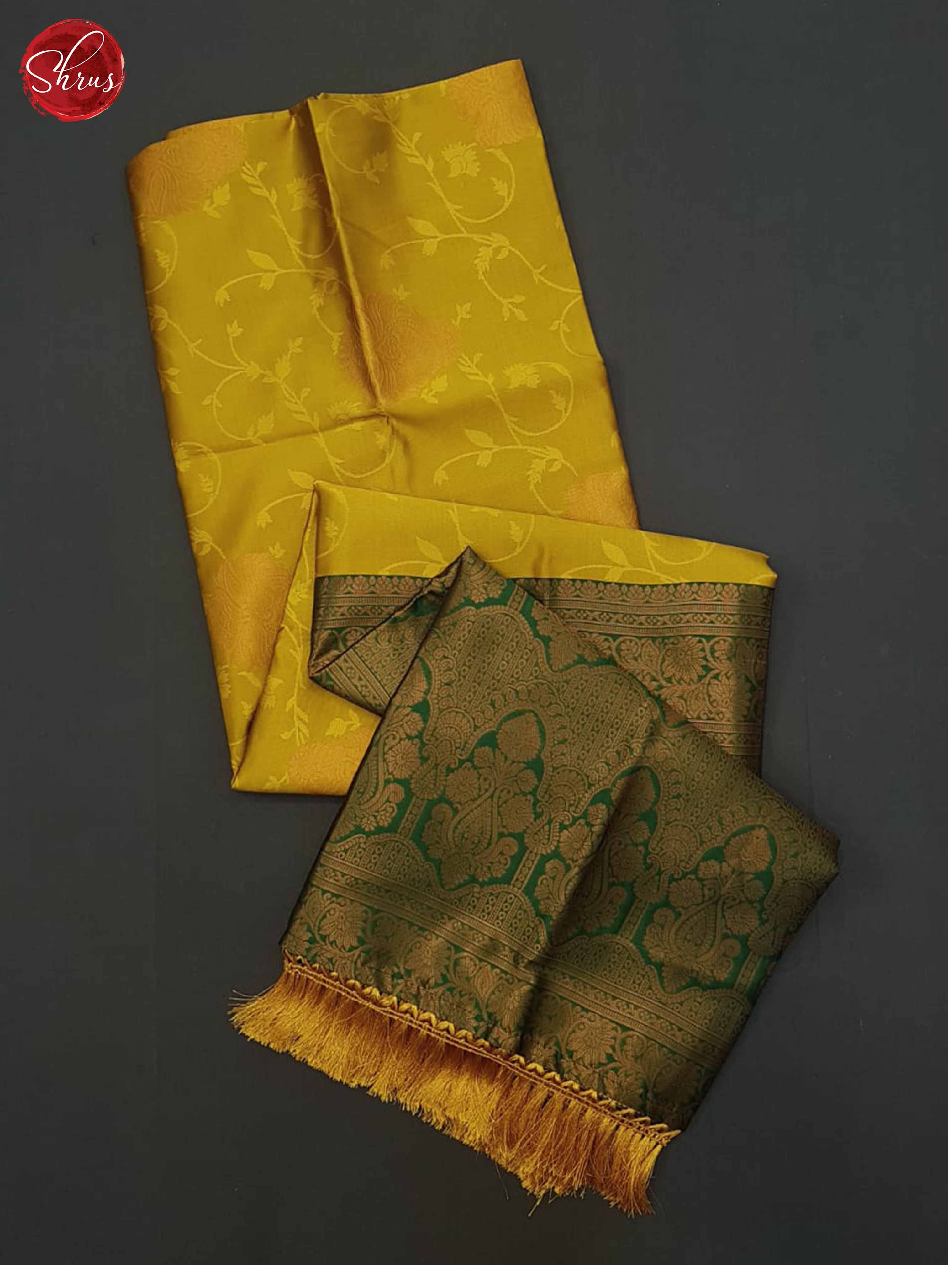 Mustard And Green - Semi Soft Silk Saree - Shop on ShrusEternity.com