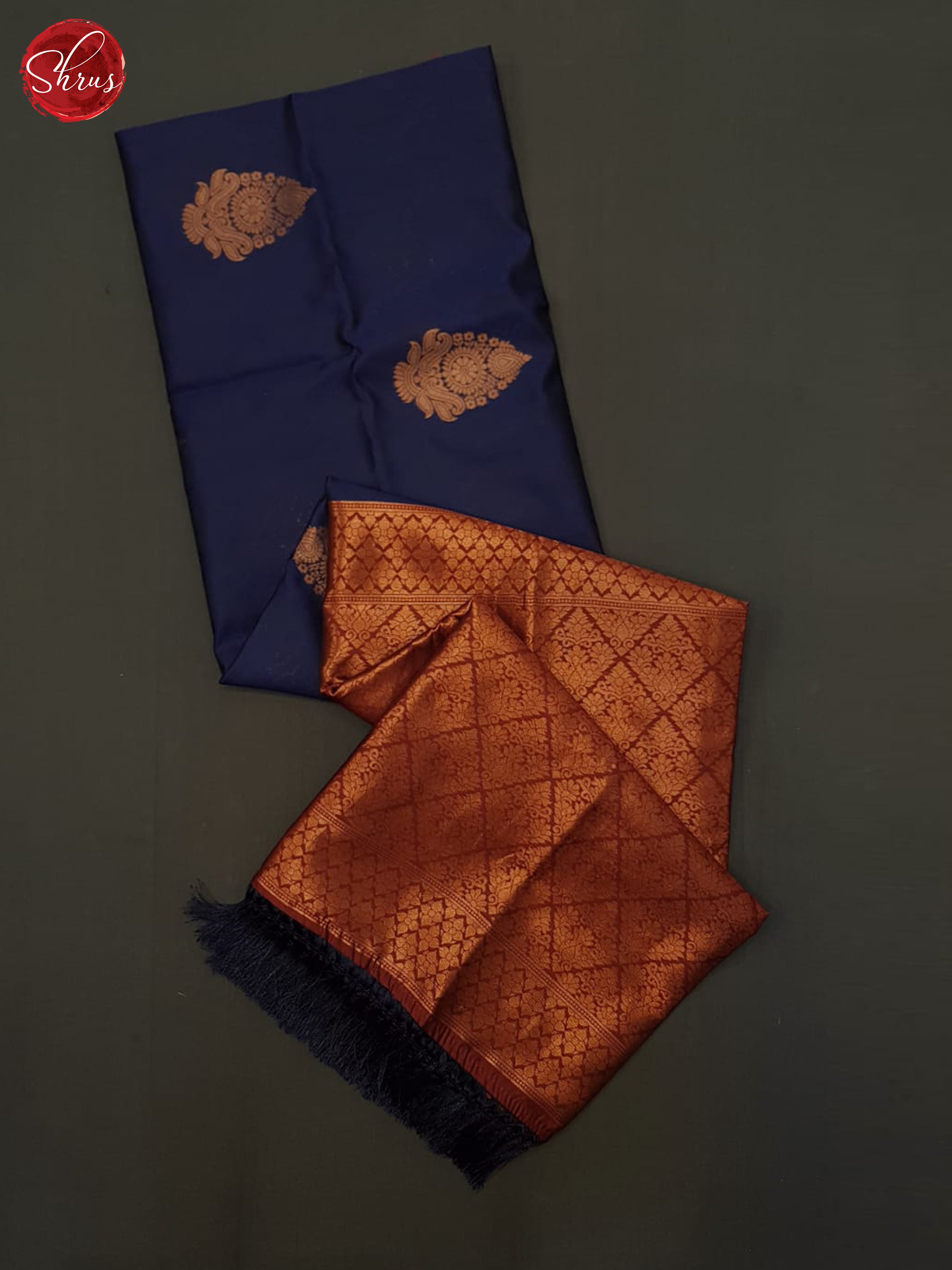 Blue & Arakku Maroon- Semi Softsilk Saree - Shop on ShrusEternity.com