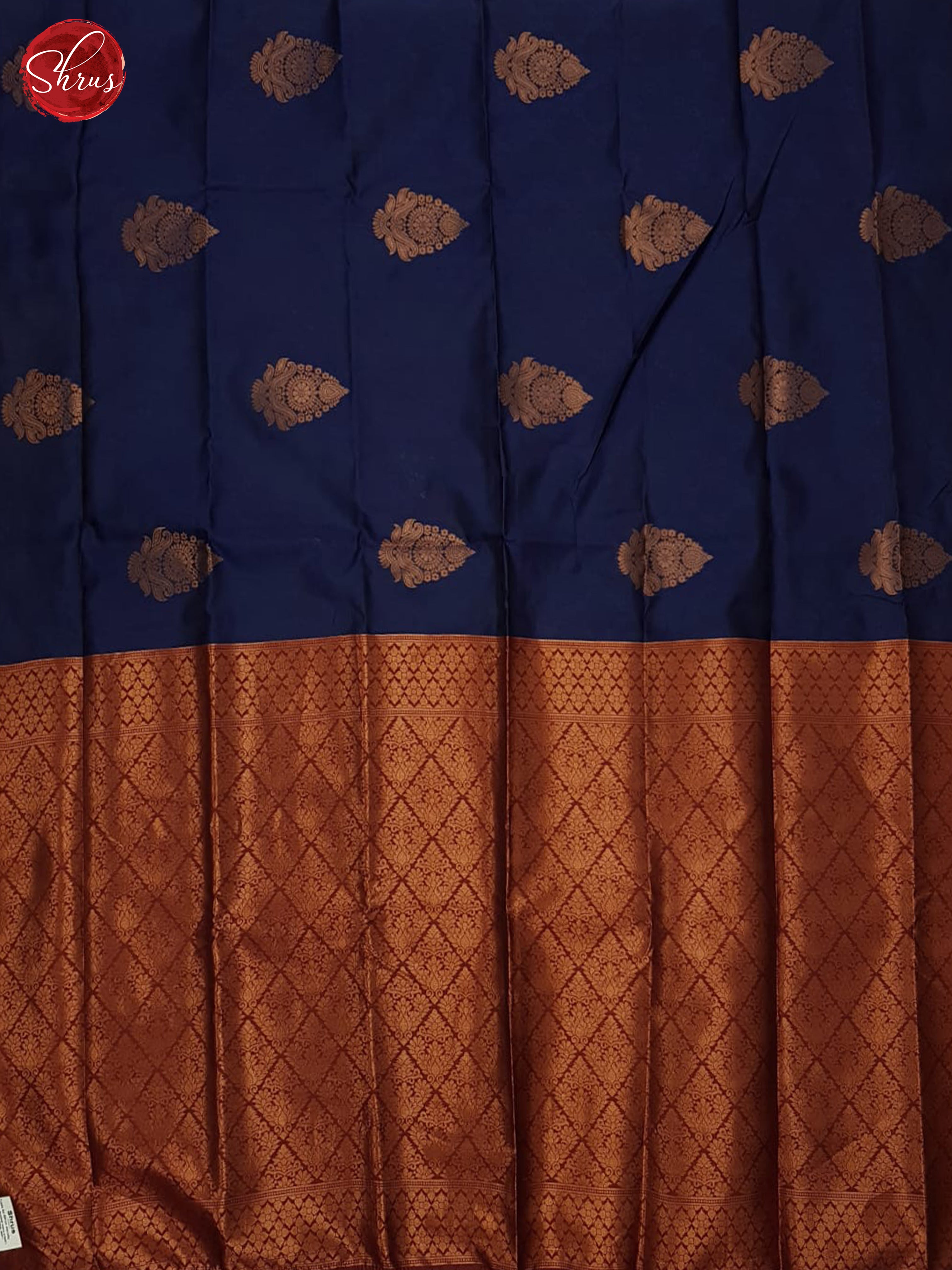 Blue & Arakku Maroon- Semi Softsilk Saree - Shop on ShrusEternity.com