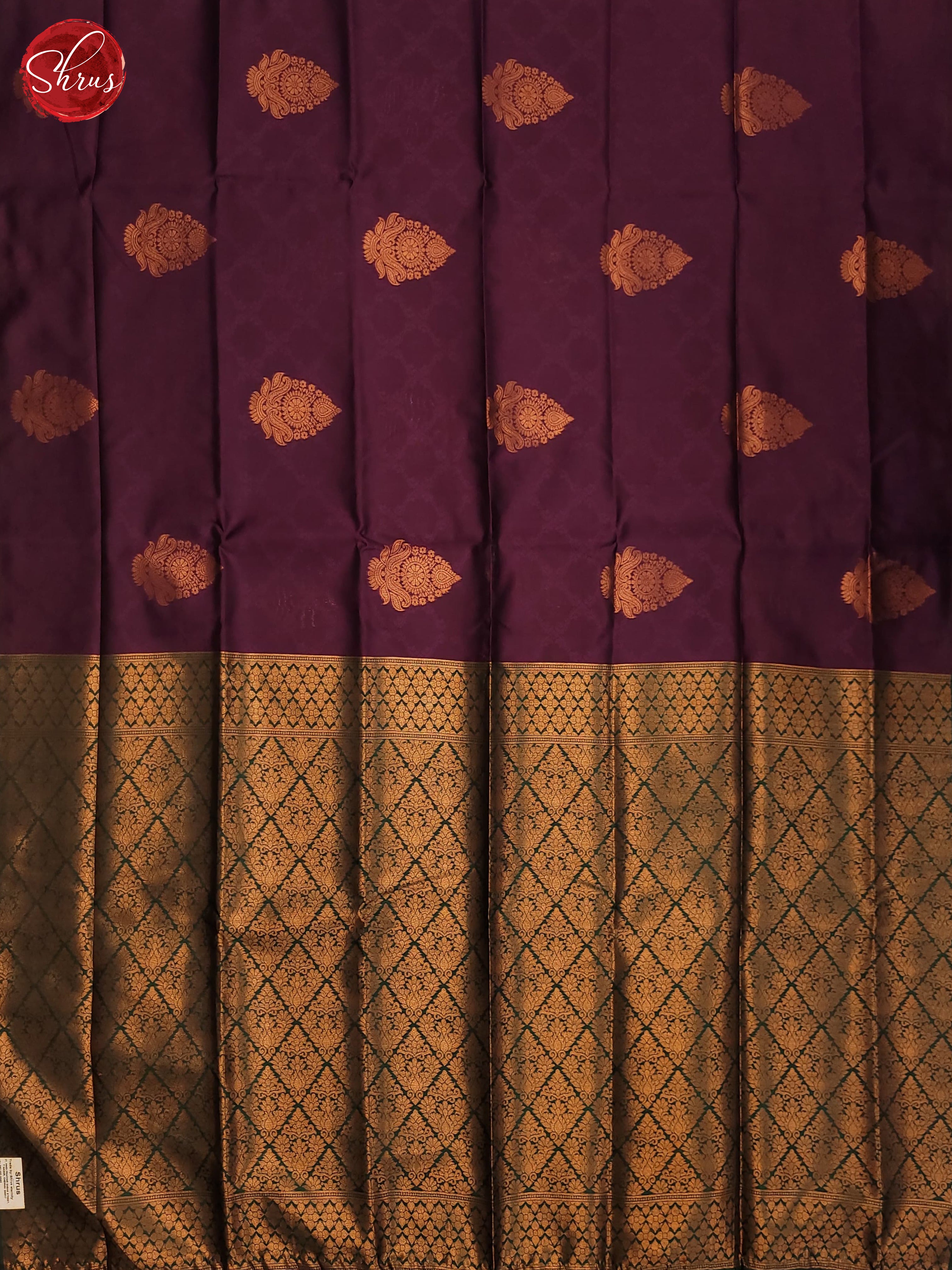 Wine and Bottle green - Semi Soft Silk Saree - Shop on ShrusEternity.com