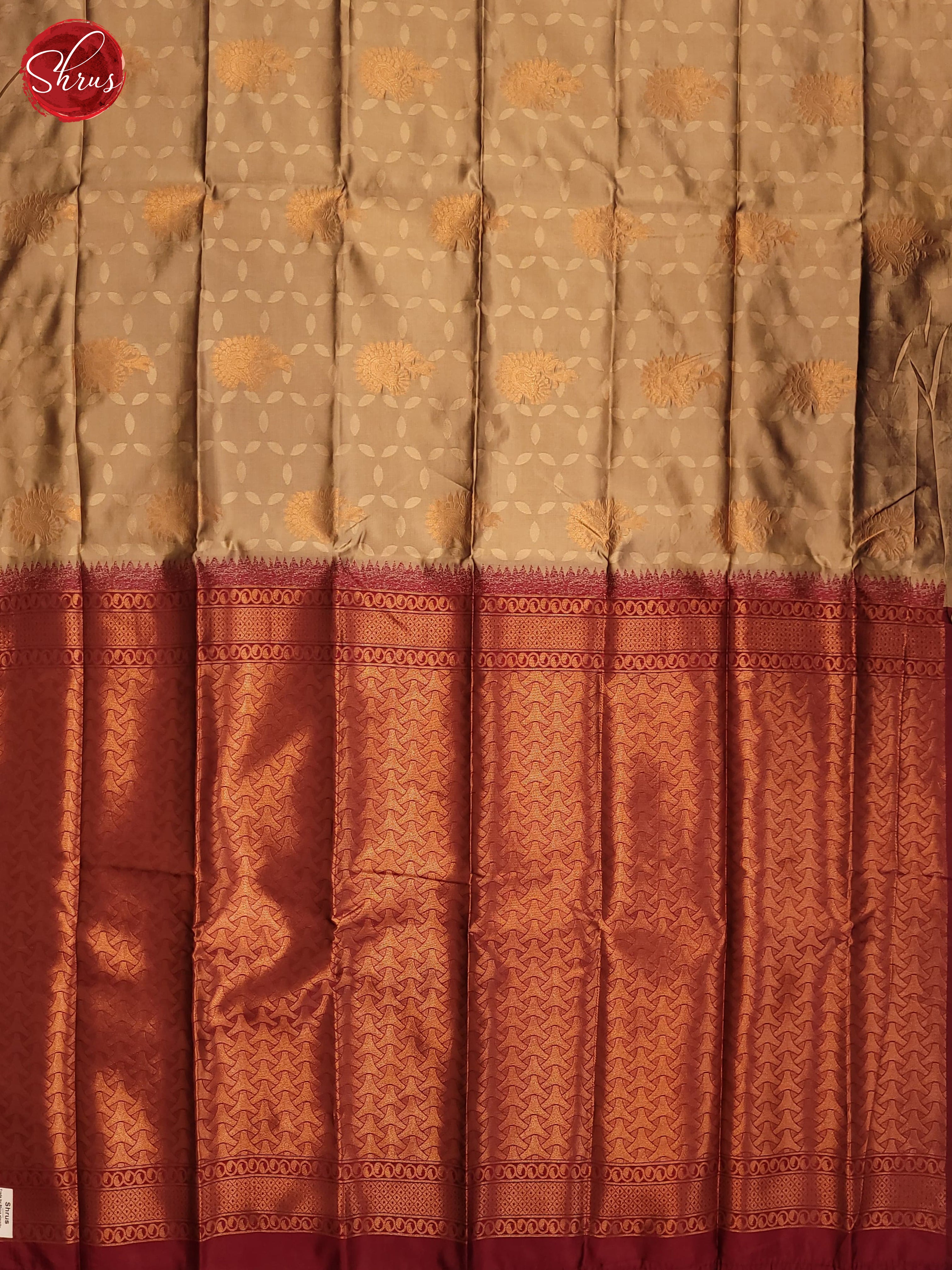 Beige and majenta pink - Semi Soft Silk Saree - Shop on ShrusEternity.com