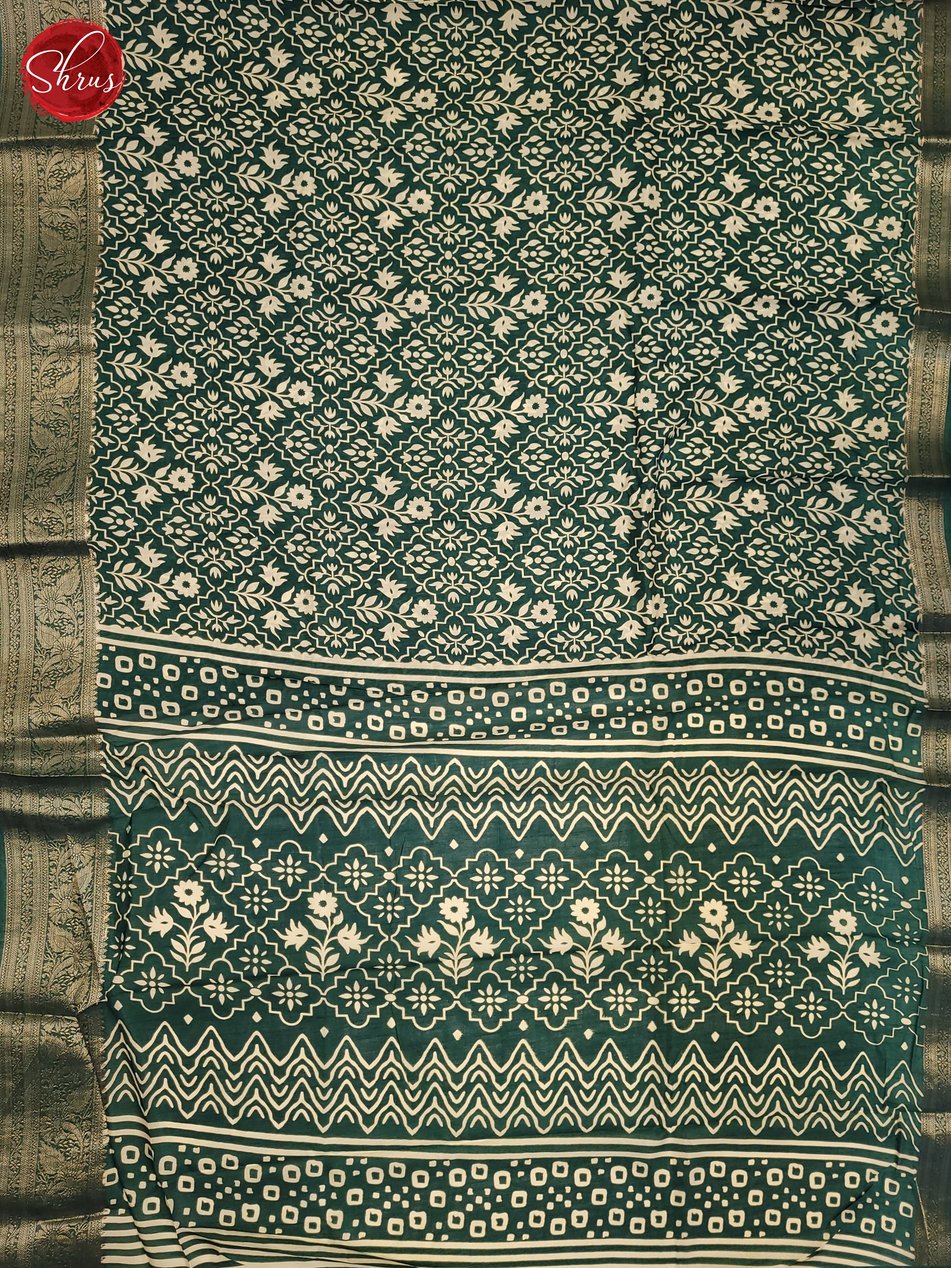 Green(Single Tone) - Semi Crepe Saree - Shop on ShrusEternity.com