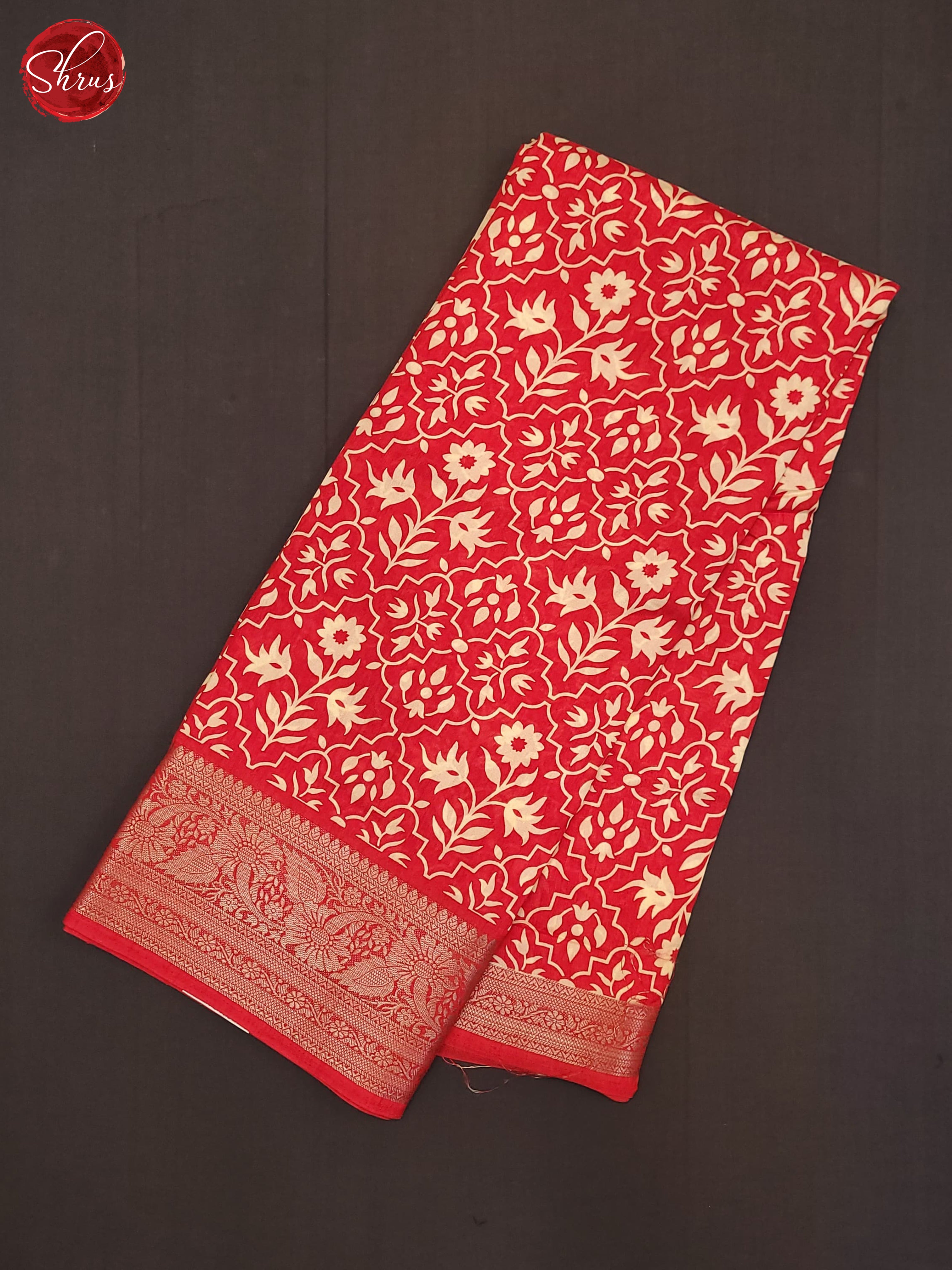 Red(Single Tone)- Semi Crepe Saree - Shop on ShrusEternity.com