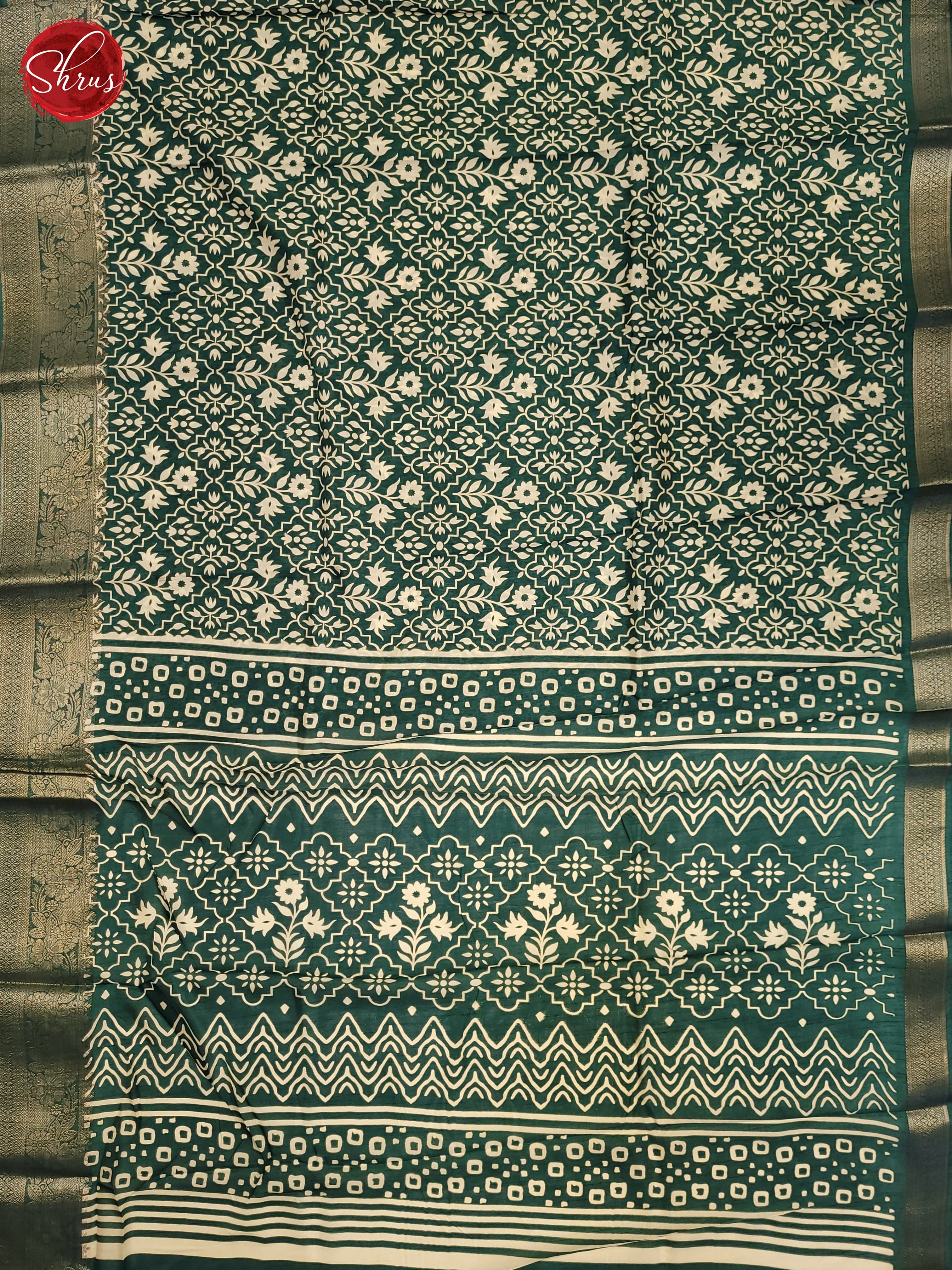 Green(Single Tone) - Semi Crepe Saree - Shop on ShrusEternity.com