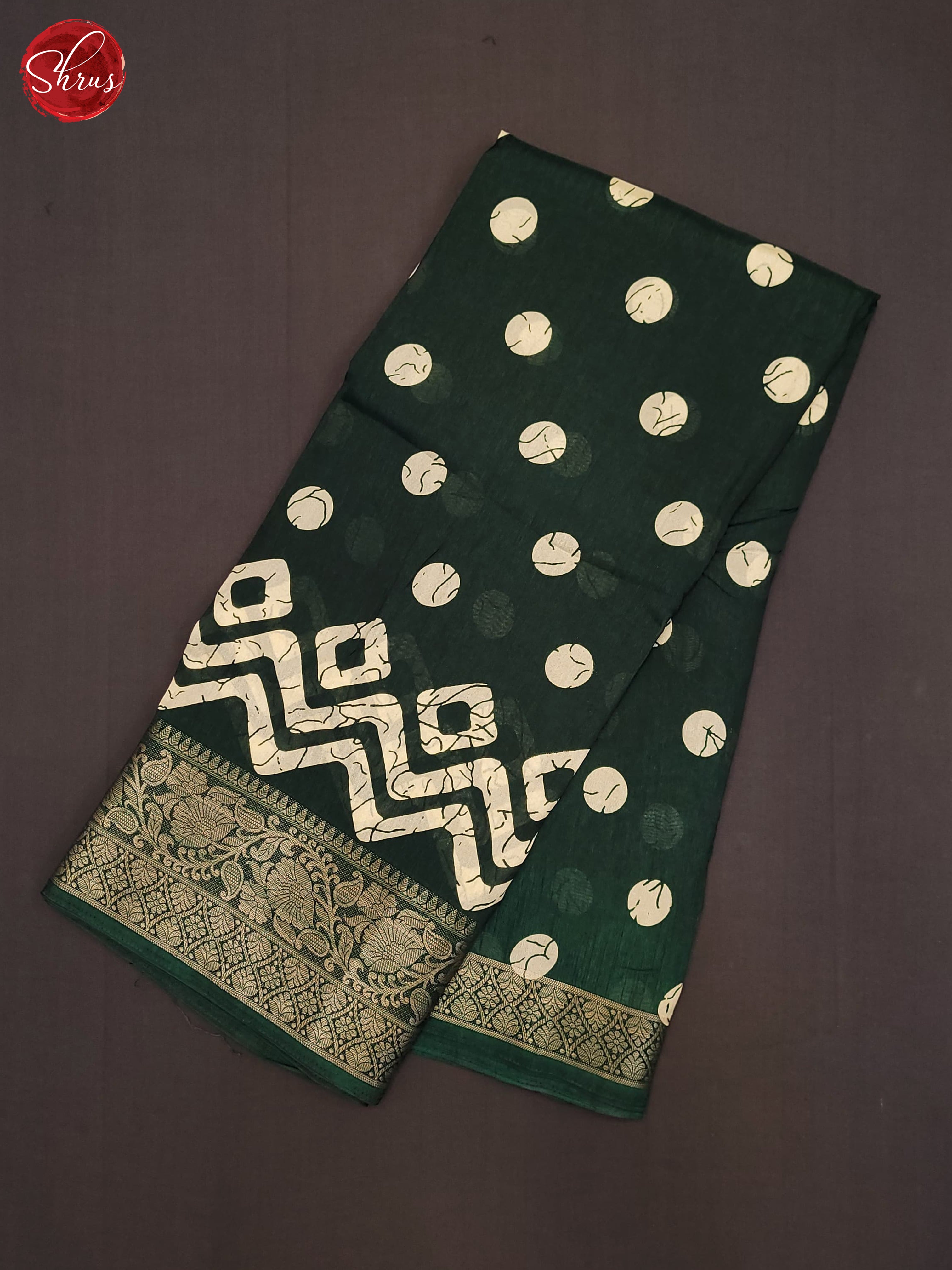 Green(Single Tone)- Semi Crepe Saree - Shop on ShrusEternity.com