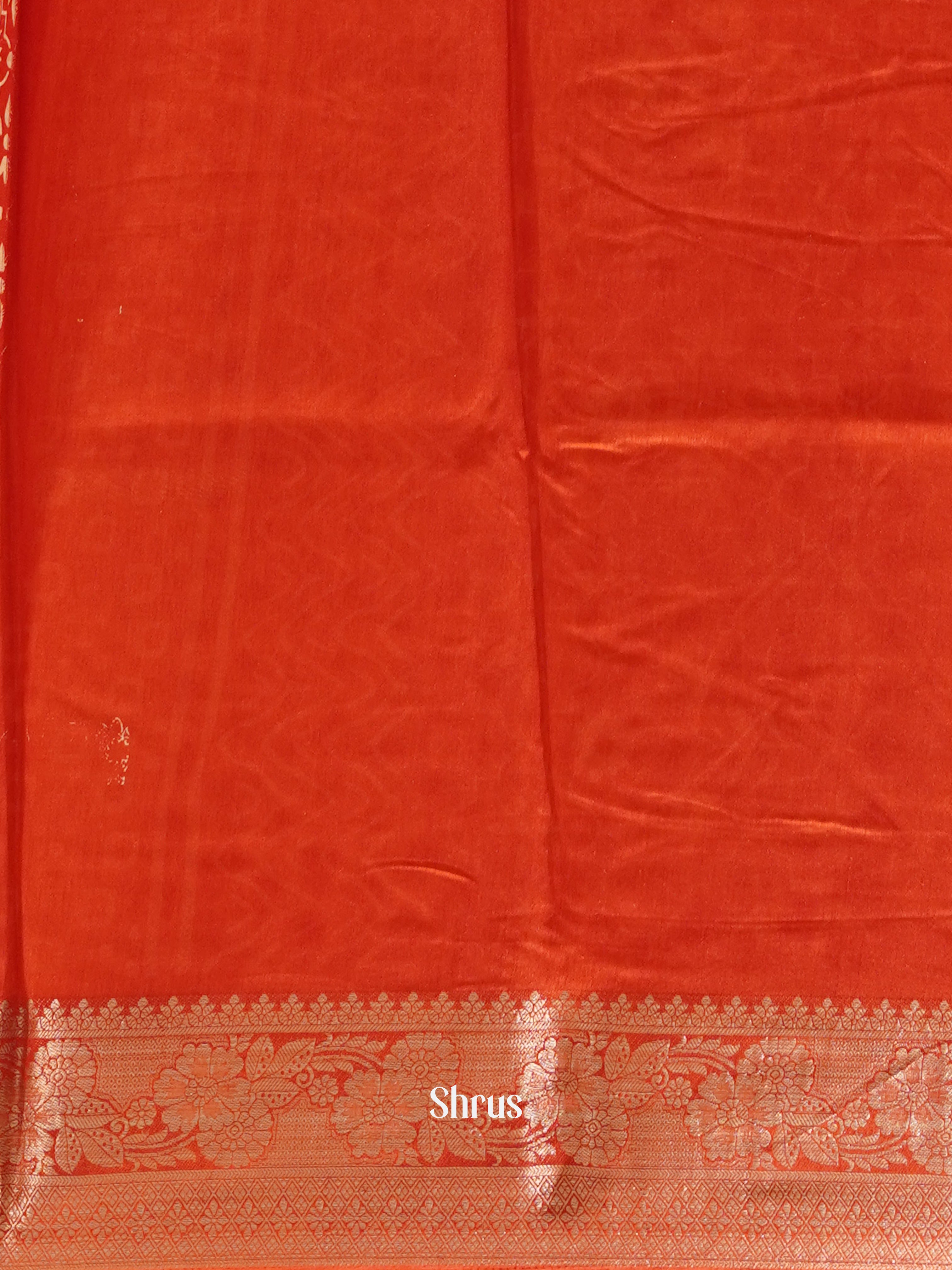 Red(Single Tone) - Semi Crepe Saree