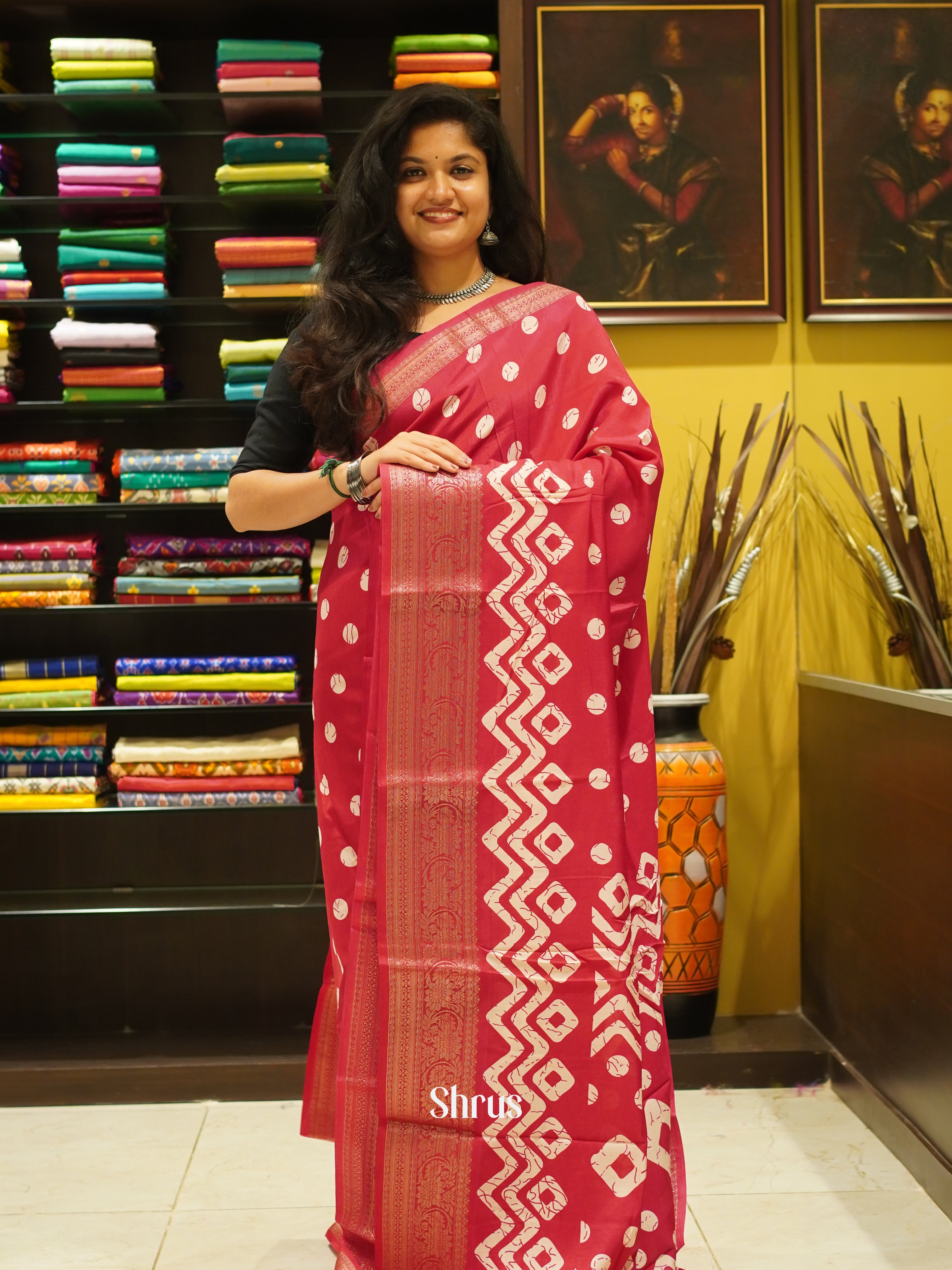 Pink(Single Tone)- Semi Crepe Saree